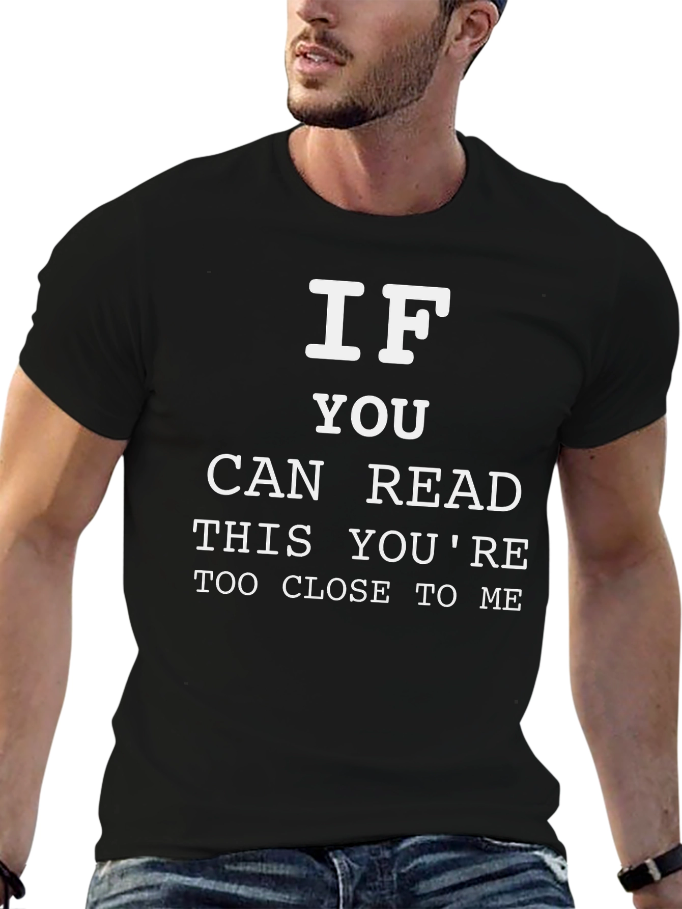 Black Funny Sarcastic T-Shirt - If You Can Read This Tee view 6