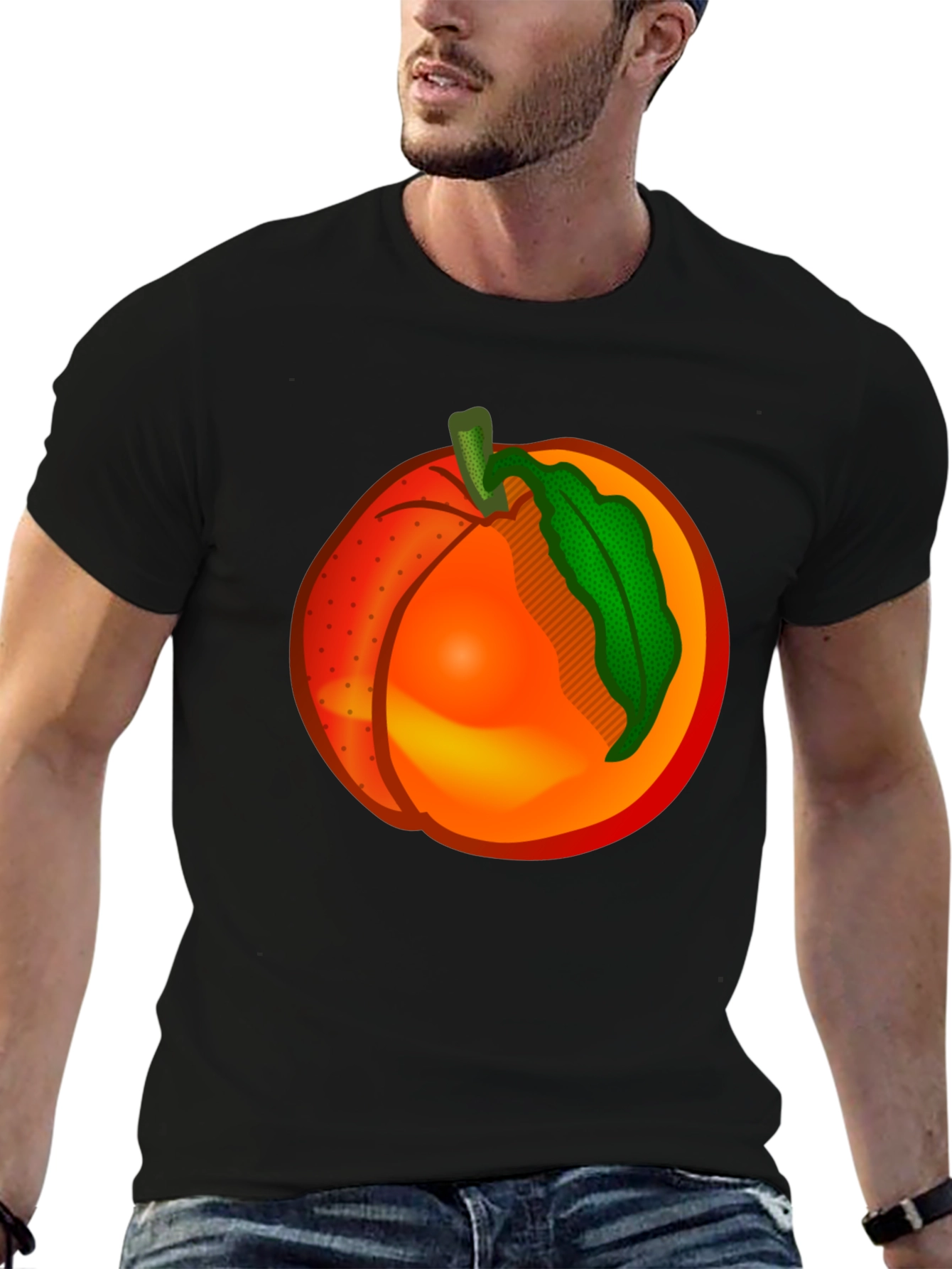Black Peach Graphic T-Shirt - Fruity Fashion view 6