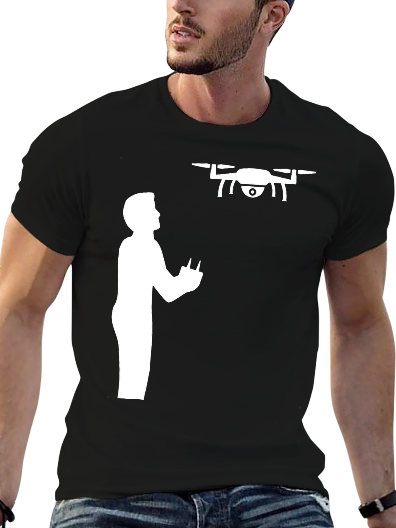 Black Drone Pilot T-Shirt - Black view 6
