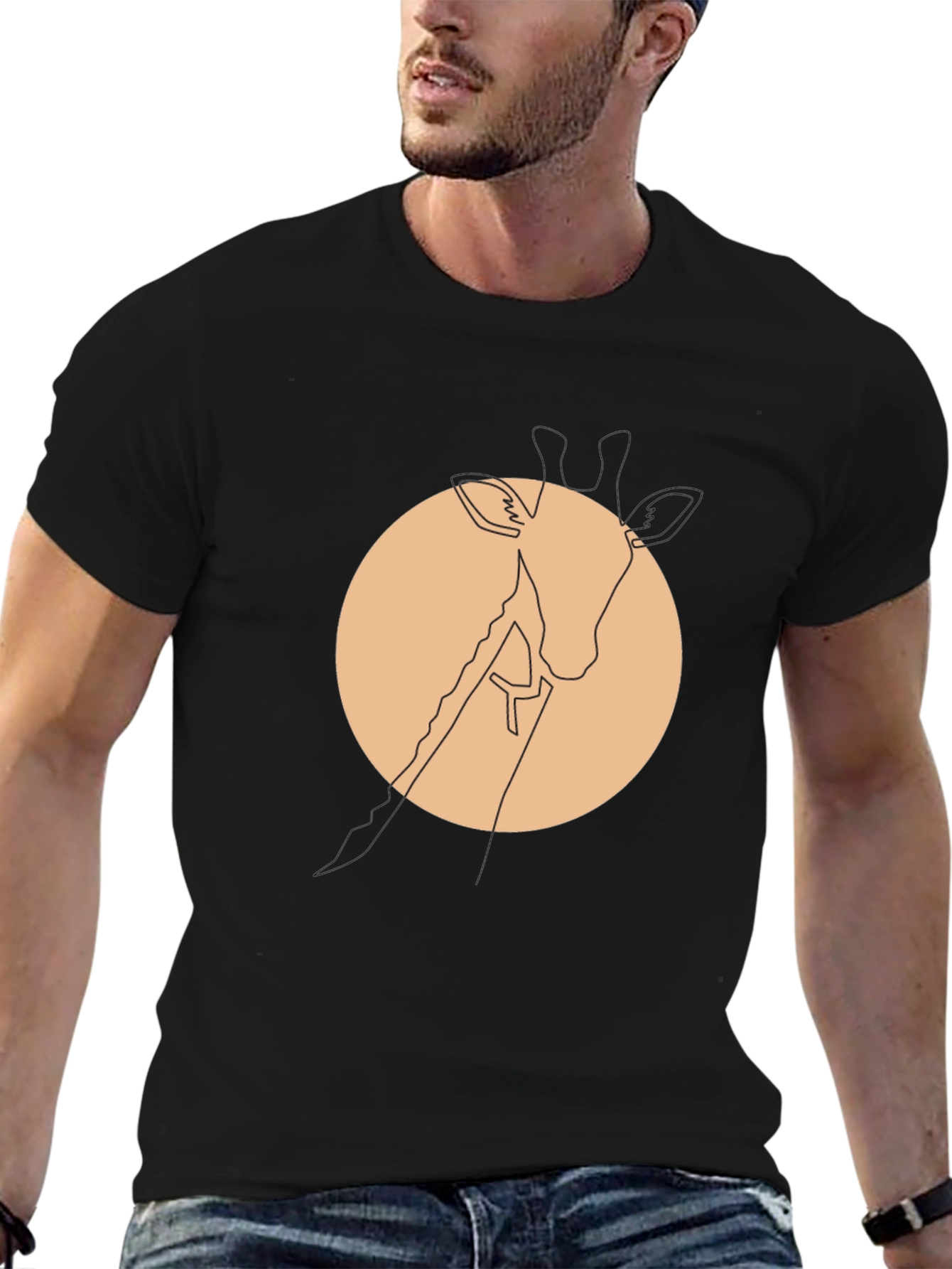 Minimalist Giraffe Tee - Modern Graphic T-Shirt - 6