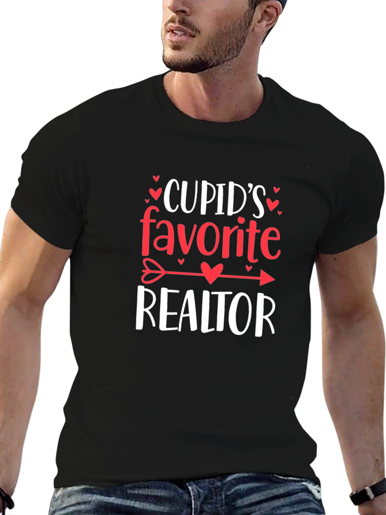 Black Cupid's Favorite Realtor T-Shirt Valentine's Day view 6