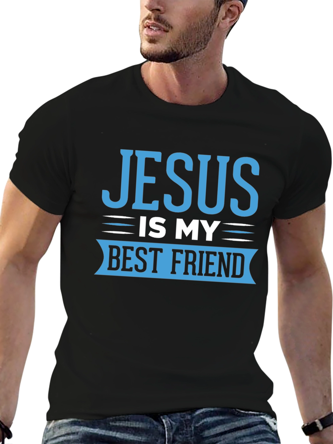 Black Jesus Is My Best Friend Black T-Shirt view 6