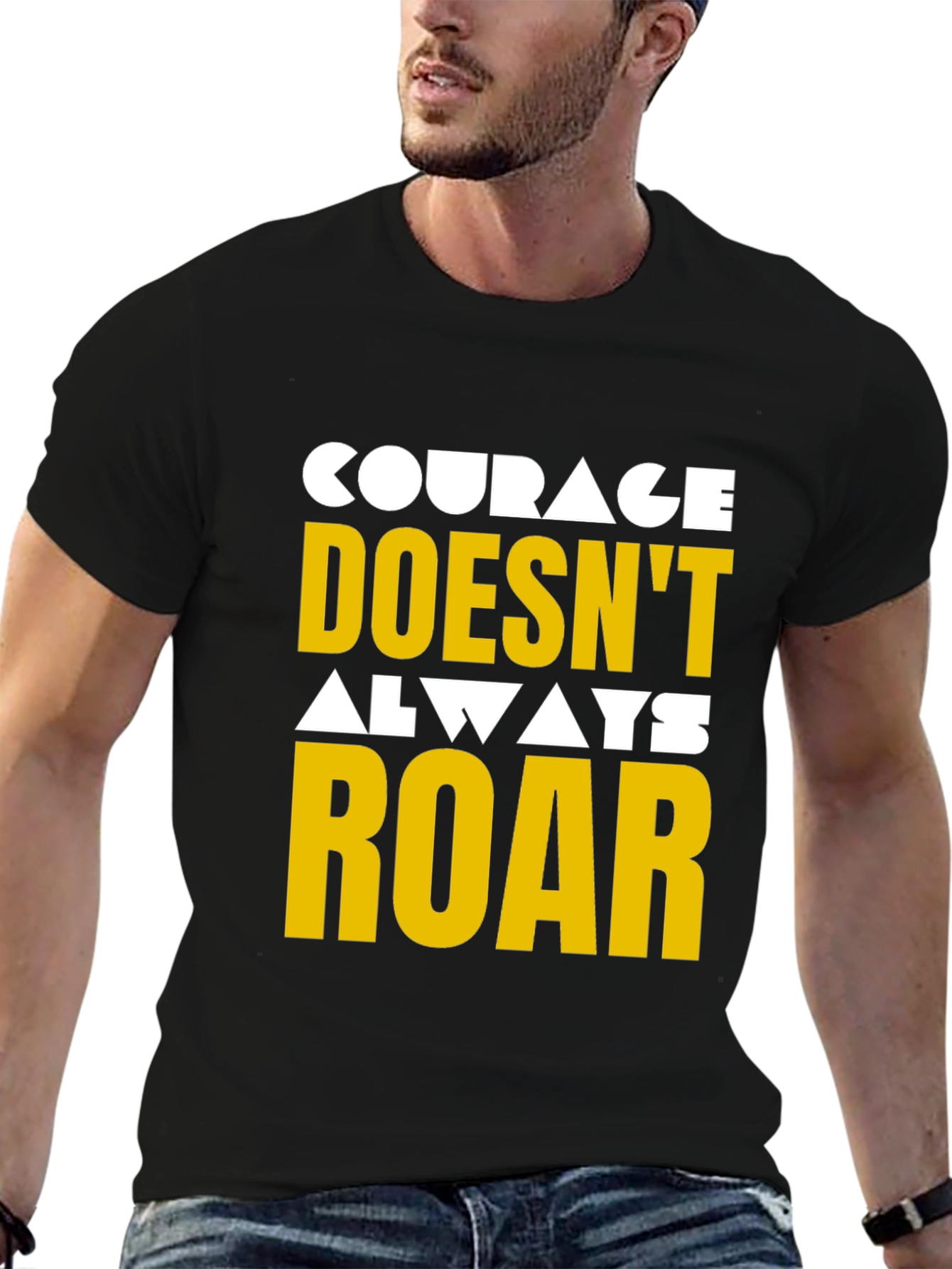 Black Courage Graphic Tee - Motivational T-Shirt view 6