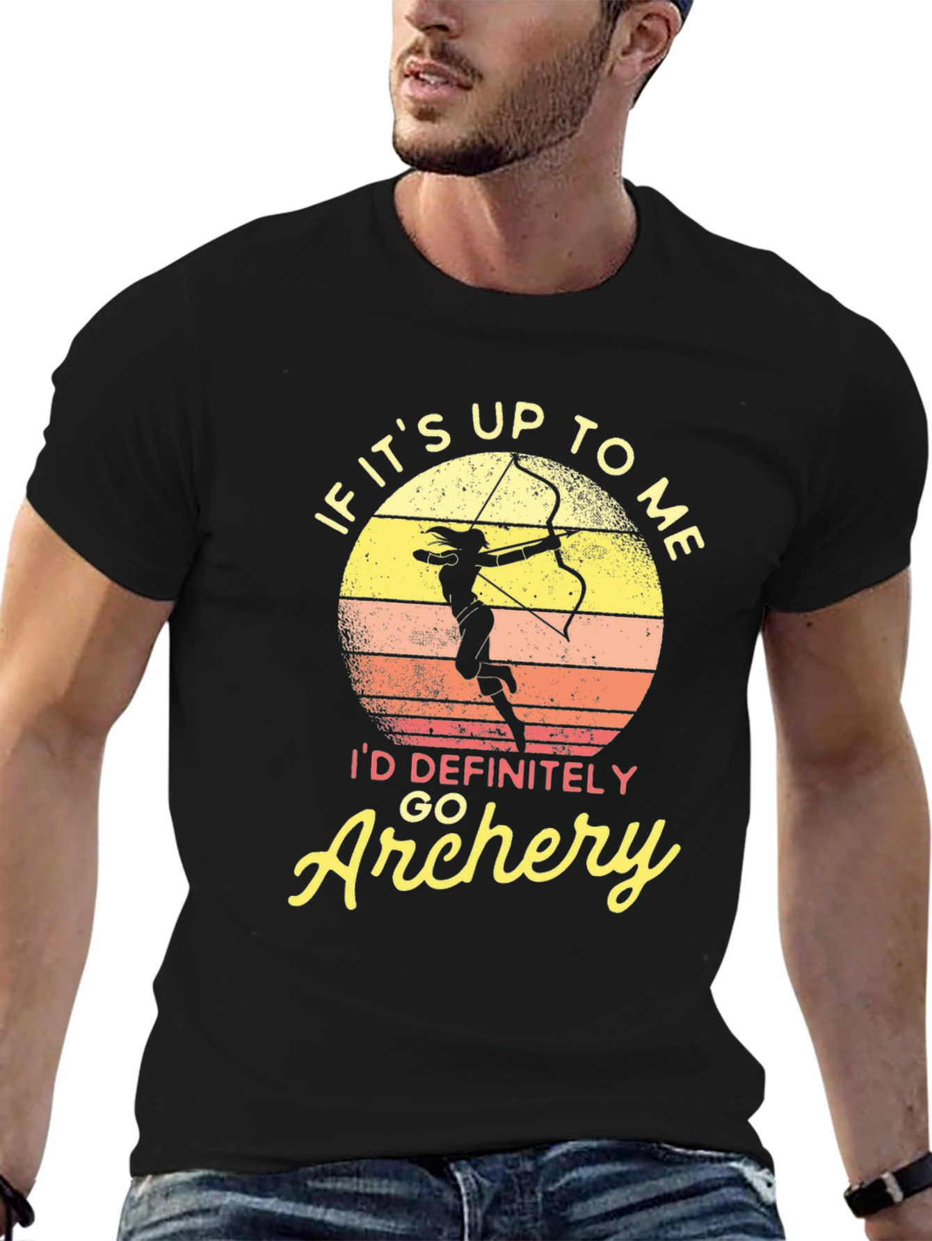 Black Archery T-Shirt - If It's Up To Me Archery Tee view 6