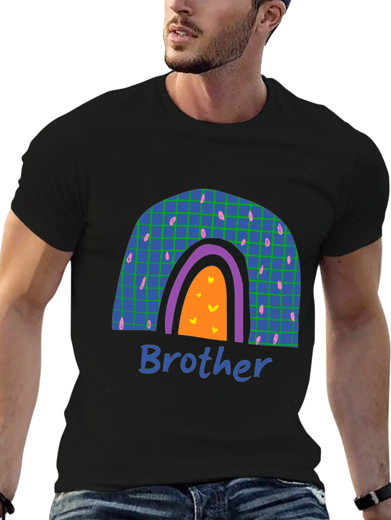 Black Brother Rainbow Graphic T-Shirt view 6