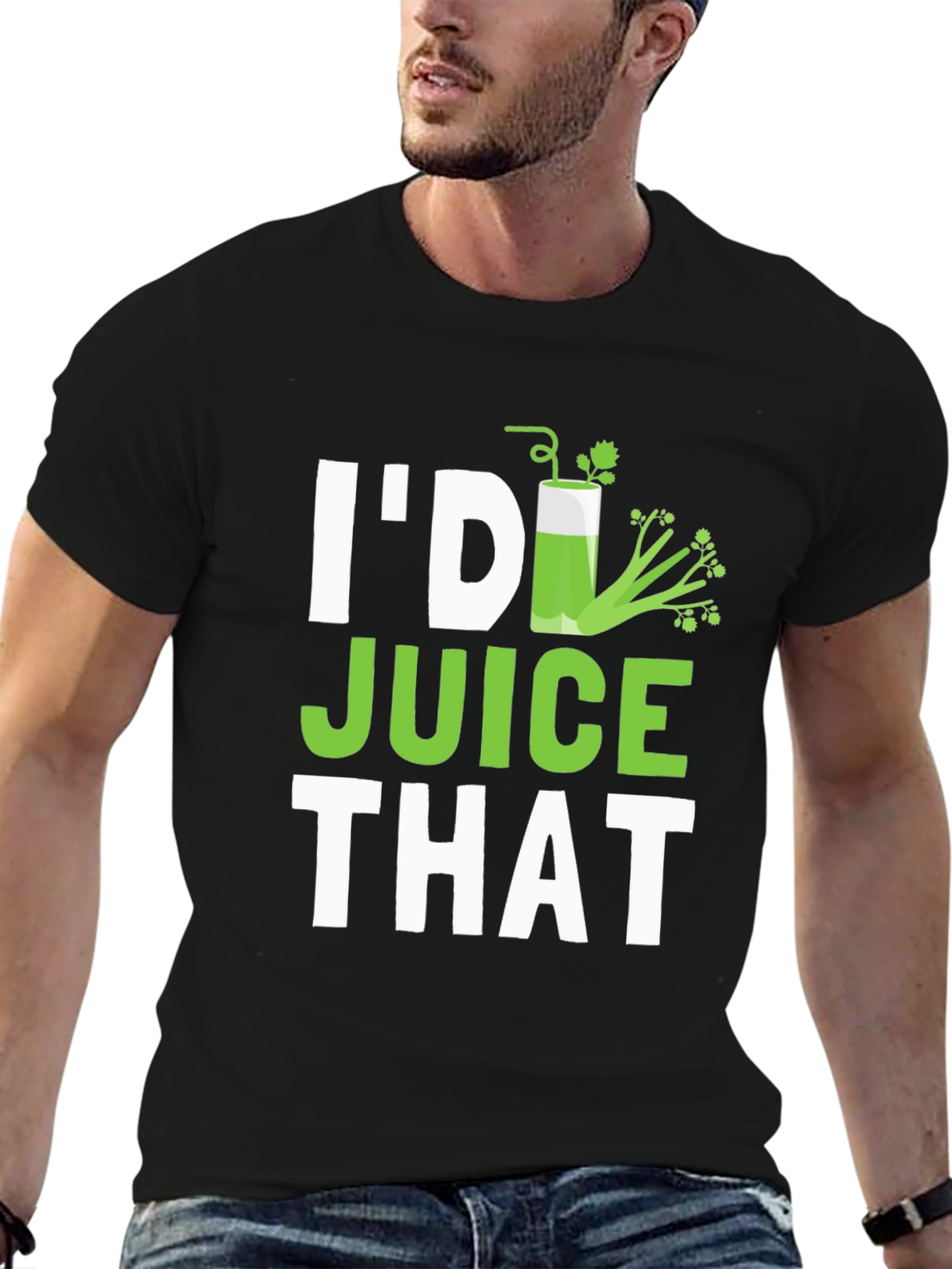 Black I'd Juice That Funny Graphic T-Shirt view 6