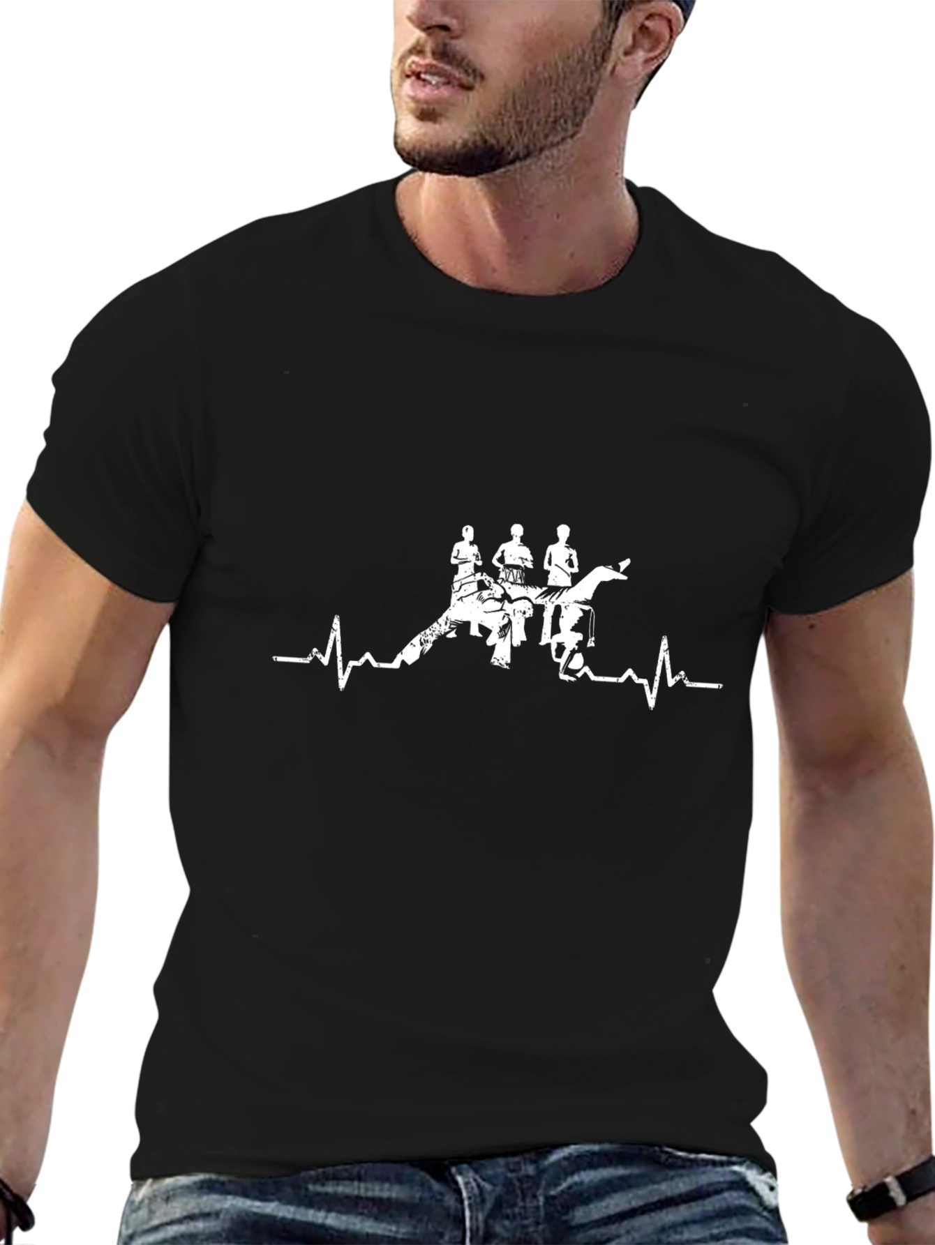 Black Heartbeat Drumline T-Shirt - Black view 6