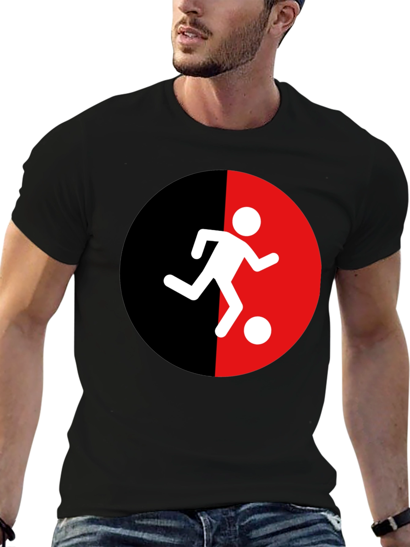 Soccer Player Graphic Tee - Black - 6