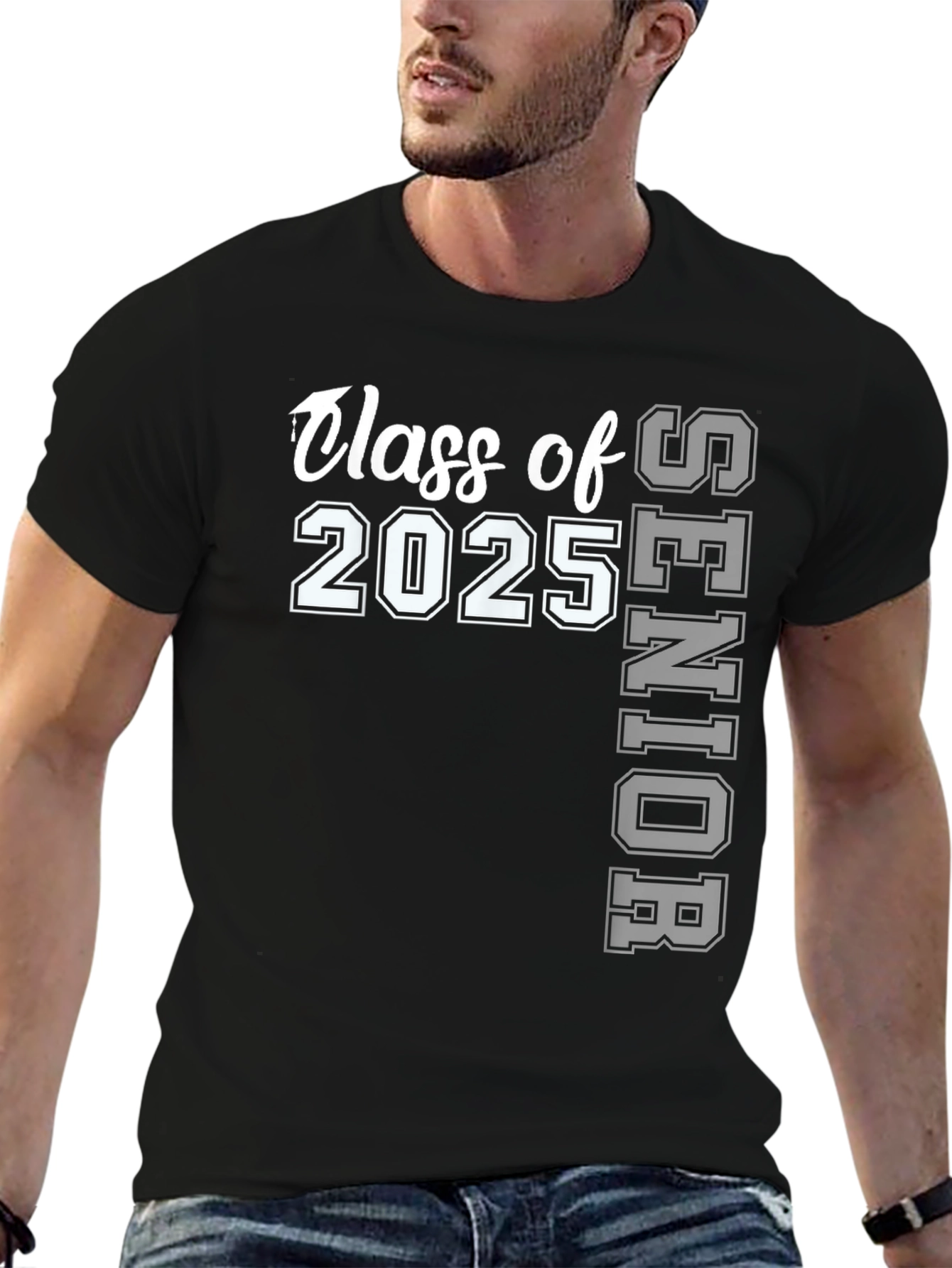 Black Class of 2025 Senior T-Shirt view 6