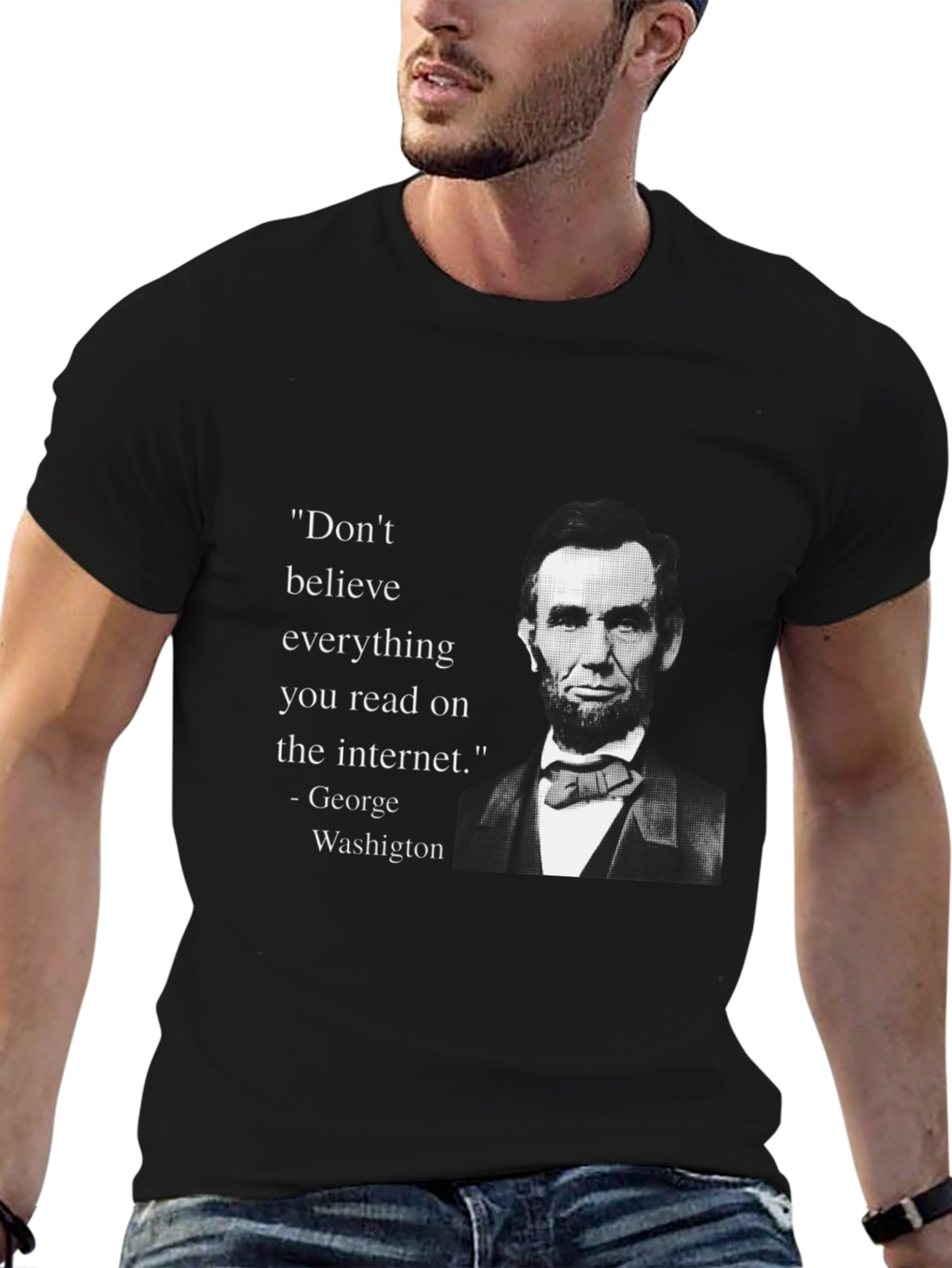 Black Internet Quote T-Shirt - George Washington view 6