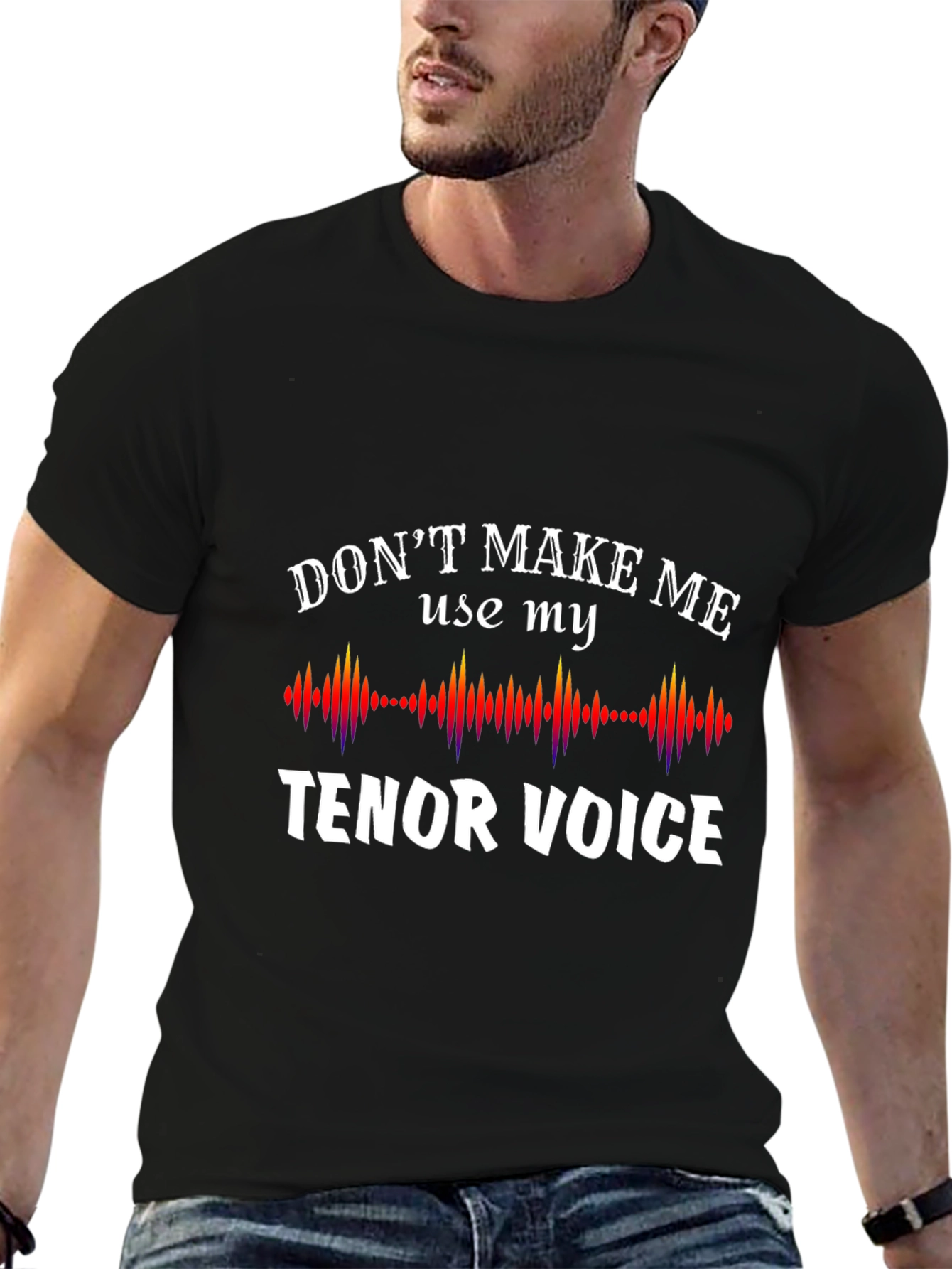 Black Tenor Voice Graphic Tee - Funny Music Lover Shirt view 6