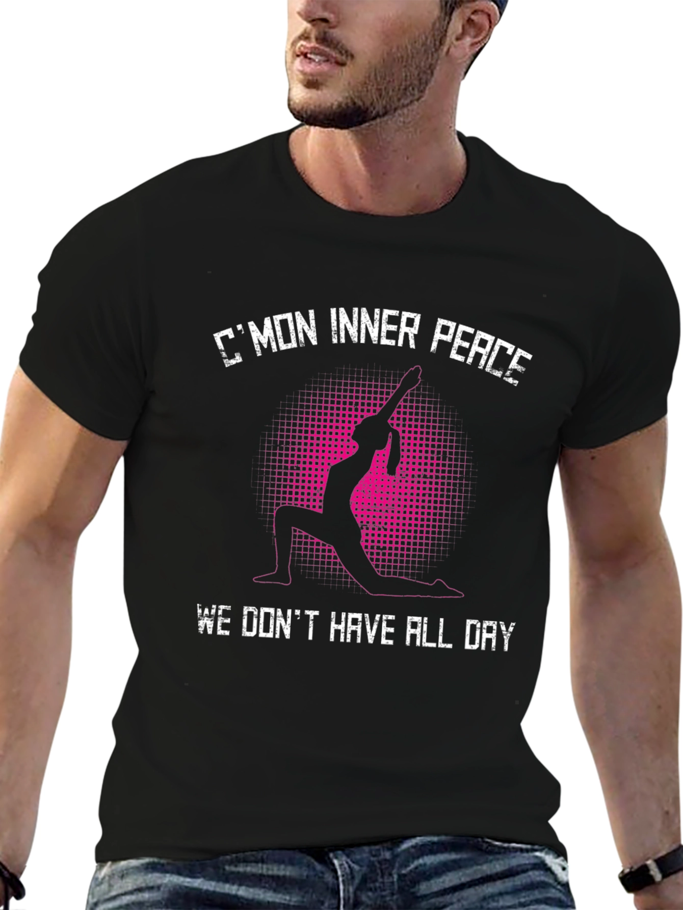 Black Yoga Inner Peace Black T-Shirt view 6
