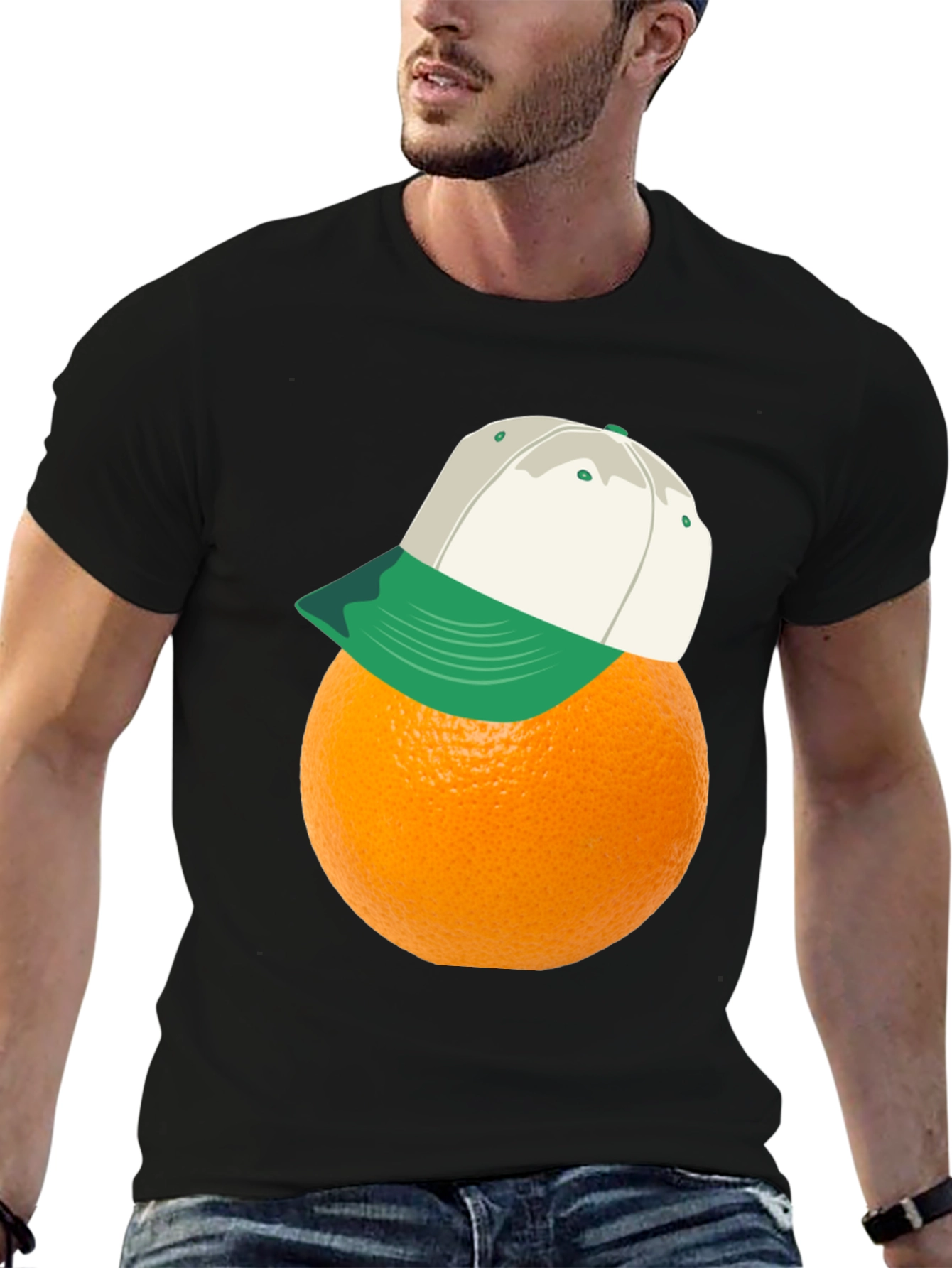 Black Orange You Glad It's Here? Funny T-Shirt view 6