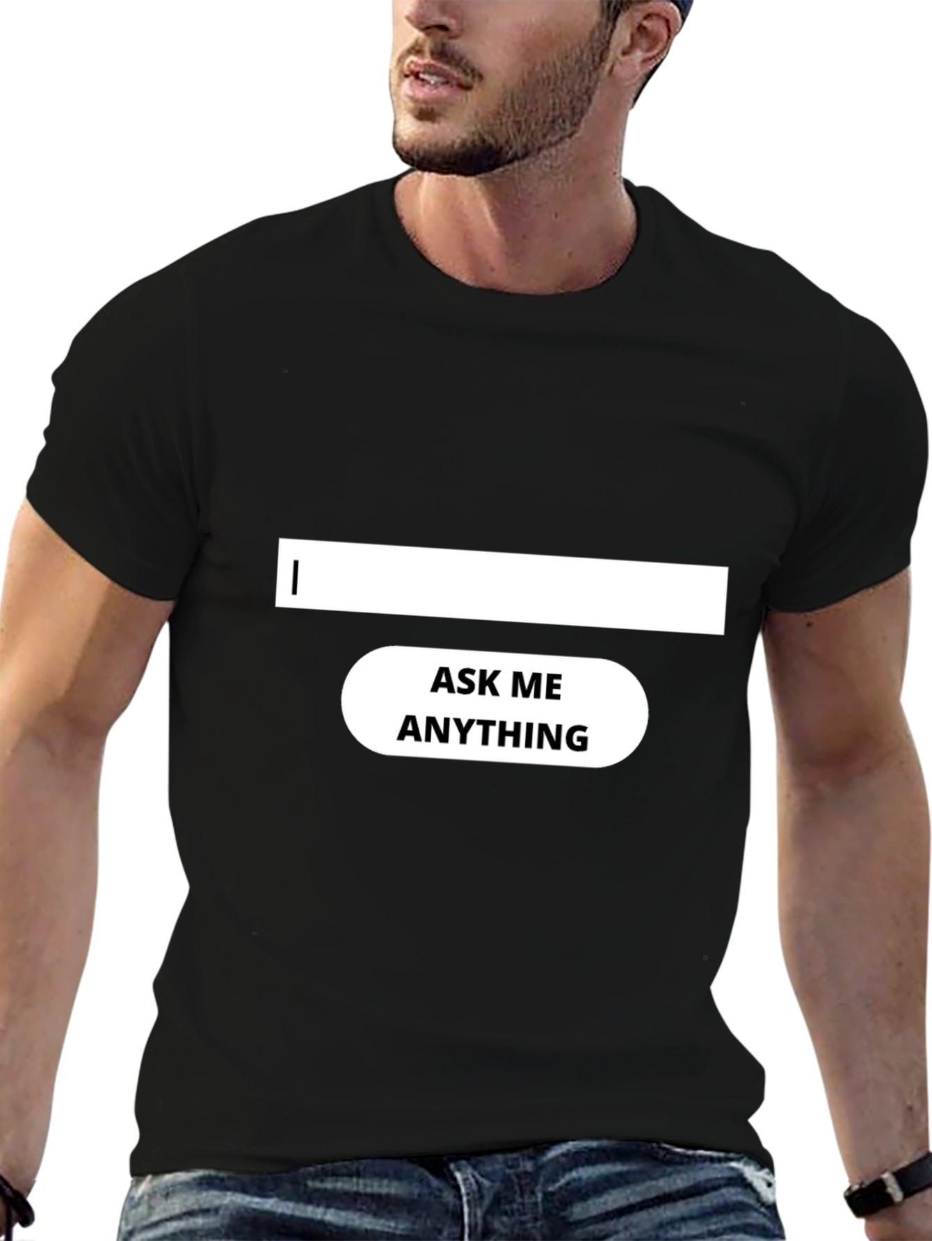 Black Ask Me Anything Black T-Shirt view 6