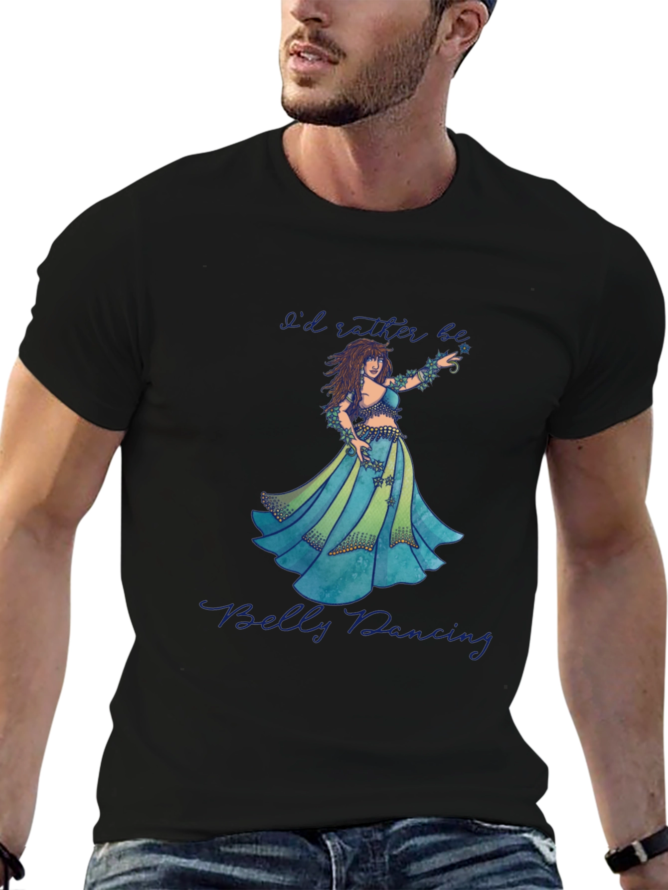 Black Belly Dancing Graphic T-Shirt - Soft Cotton Tee view 6