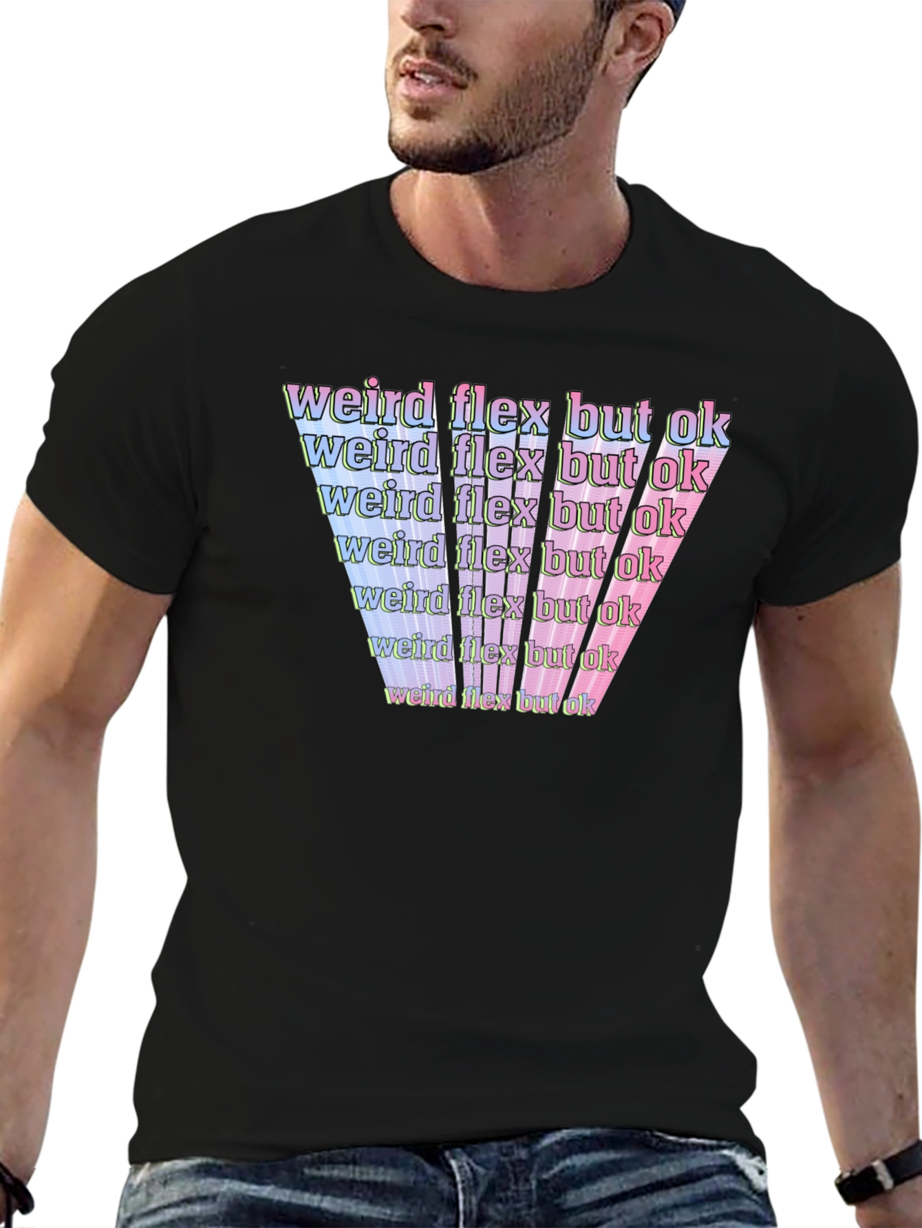 Black Weird Flex But Ok Graphic T-Shirt view 6