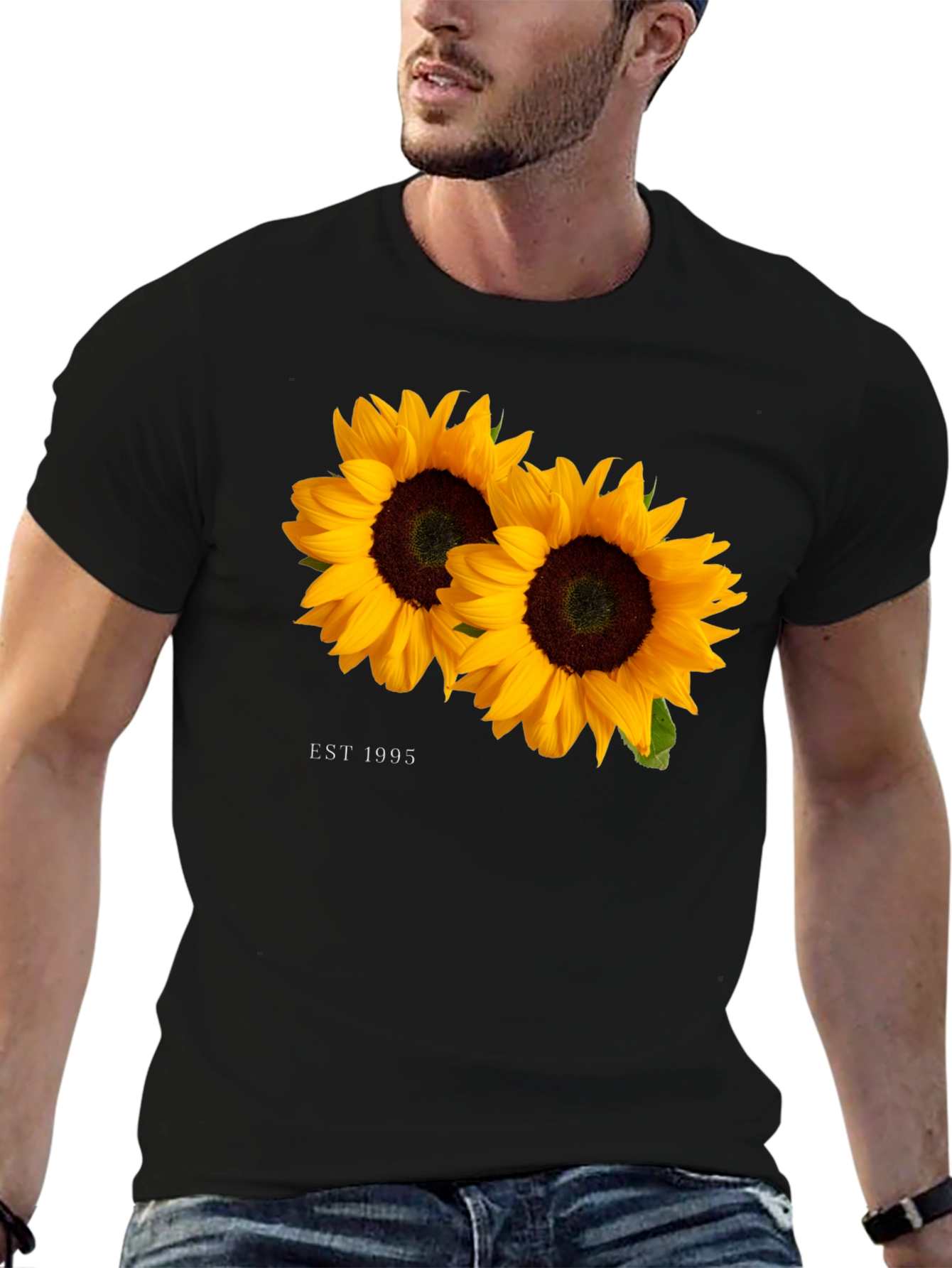 Black Sunflower Est. 1995 Black T-Shirt view 6