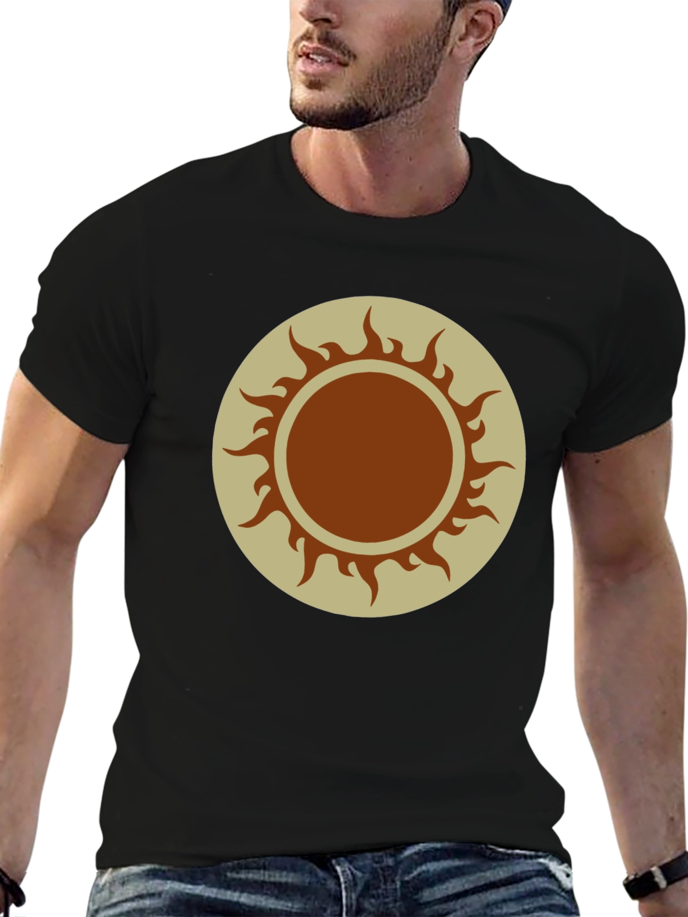 Black Sun Graphic Tee - Black Cotton Blend view 6