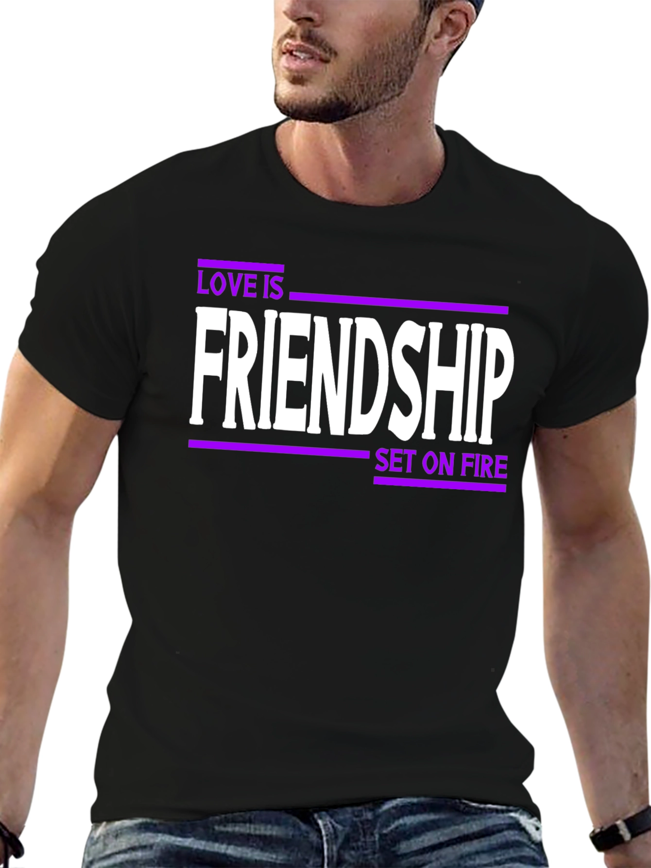 Black Friendship Set on Fire Graphic Tee view 6