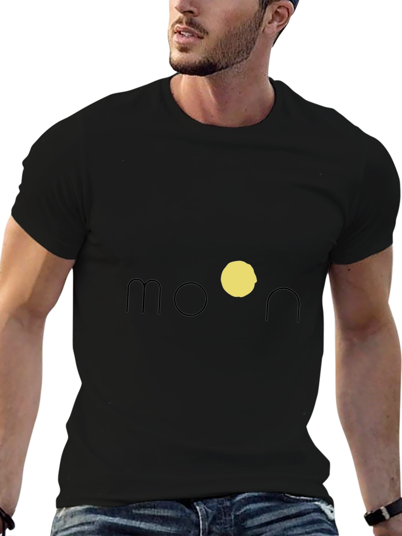 Black Moon Graphic Black T-Shirt view 6