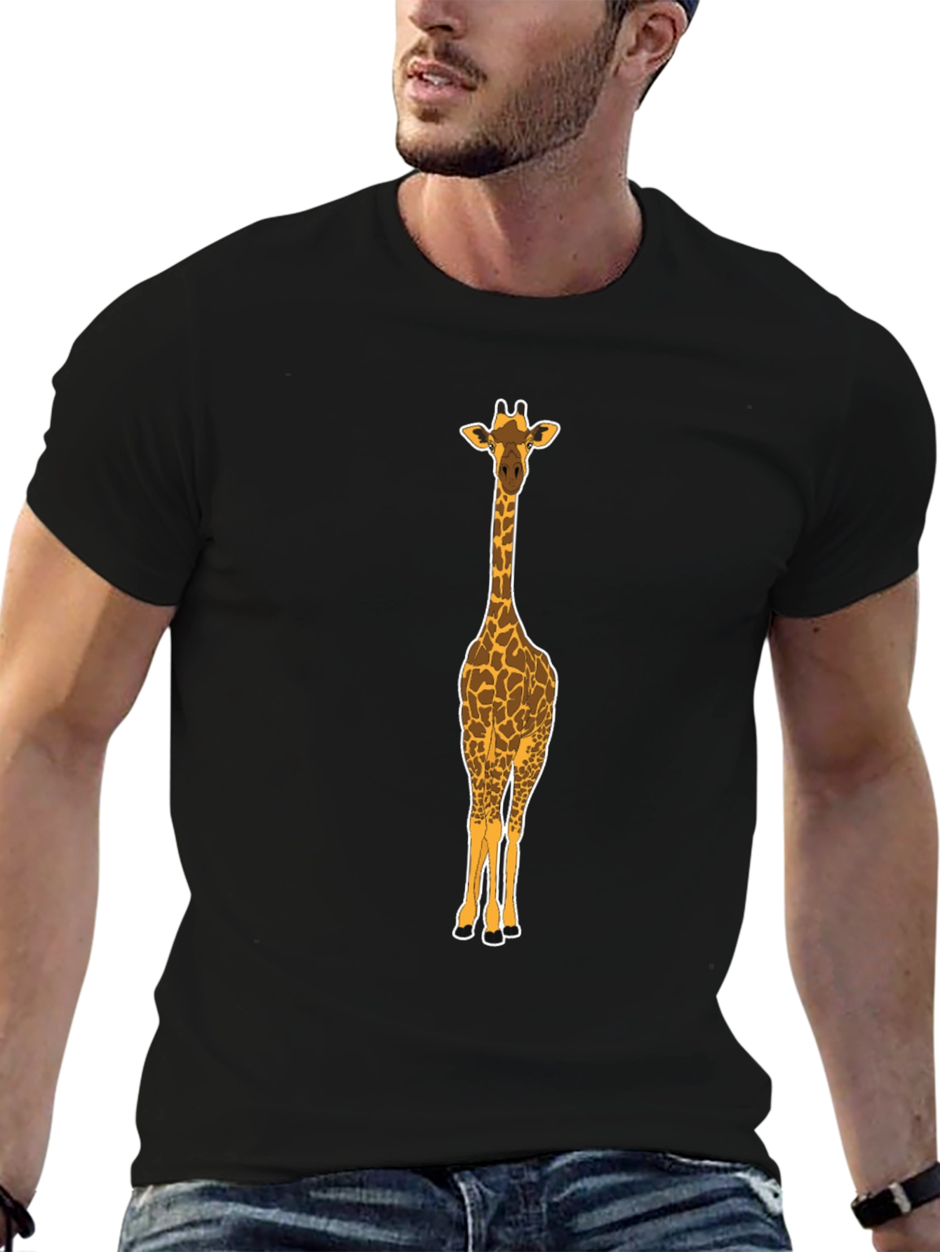 Black Giraffe Graphic Tee - Black view 6