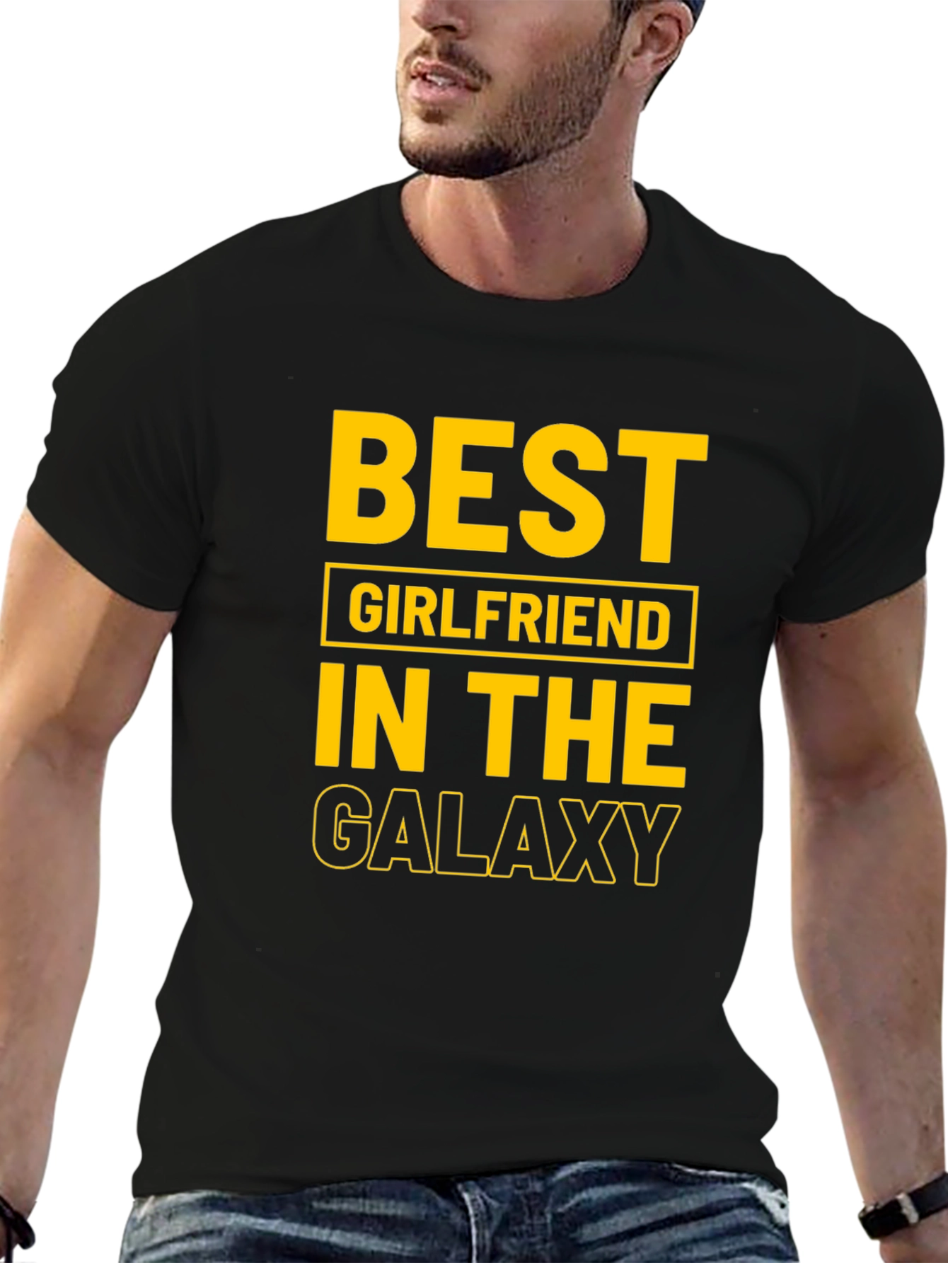 Black Best Girlfriend in the Galaxy Black T-Shirt view 6