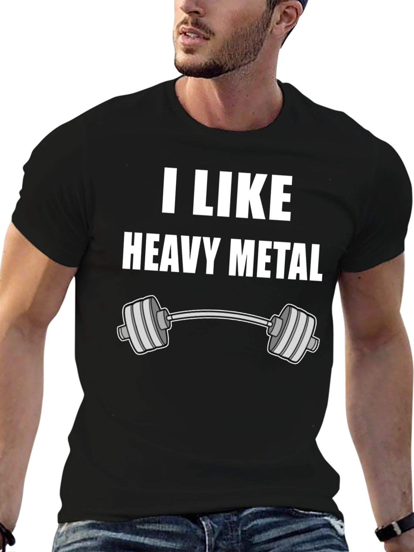 Black I Like Heavy Metal Black Graphic Tee view 6