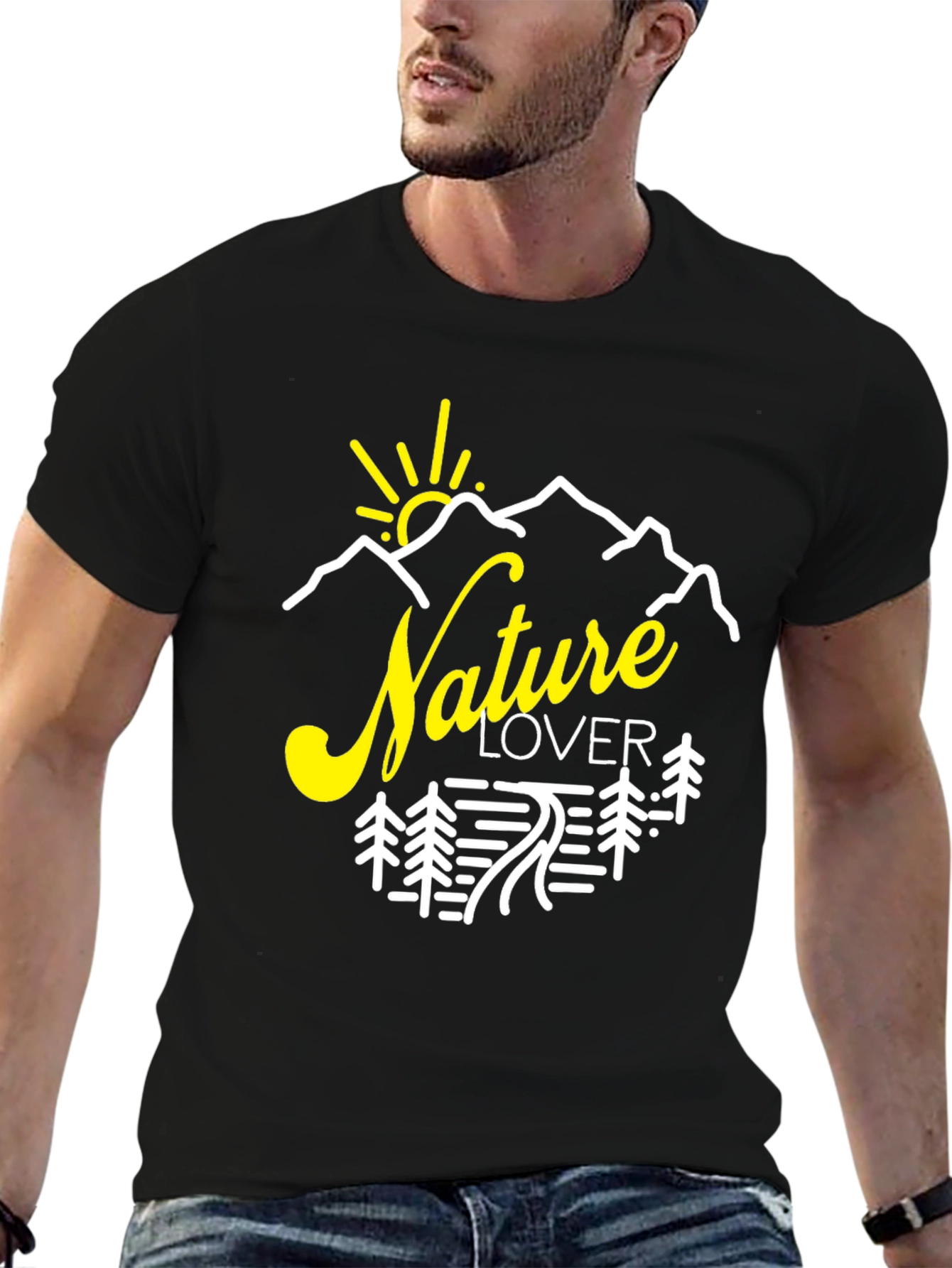 Black Nature Lover Graphic Tee | Outdoor Adventure Shirt view 6