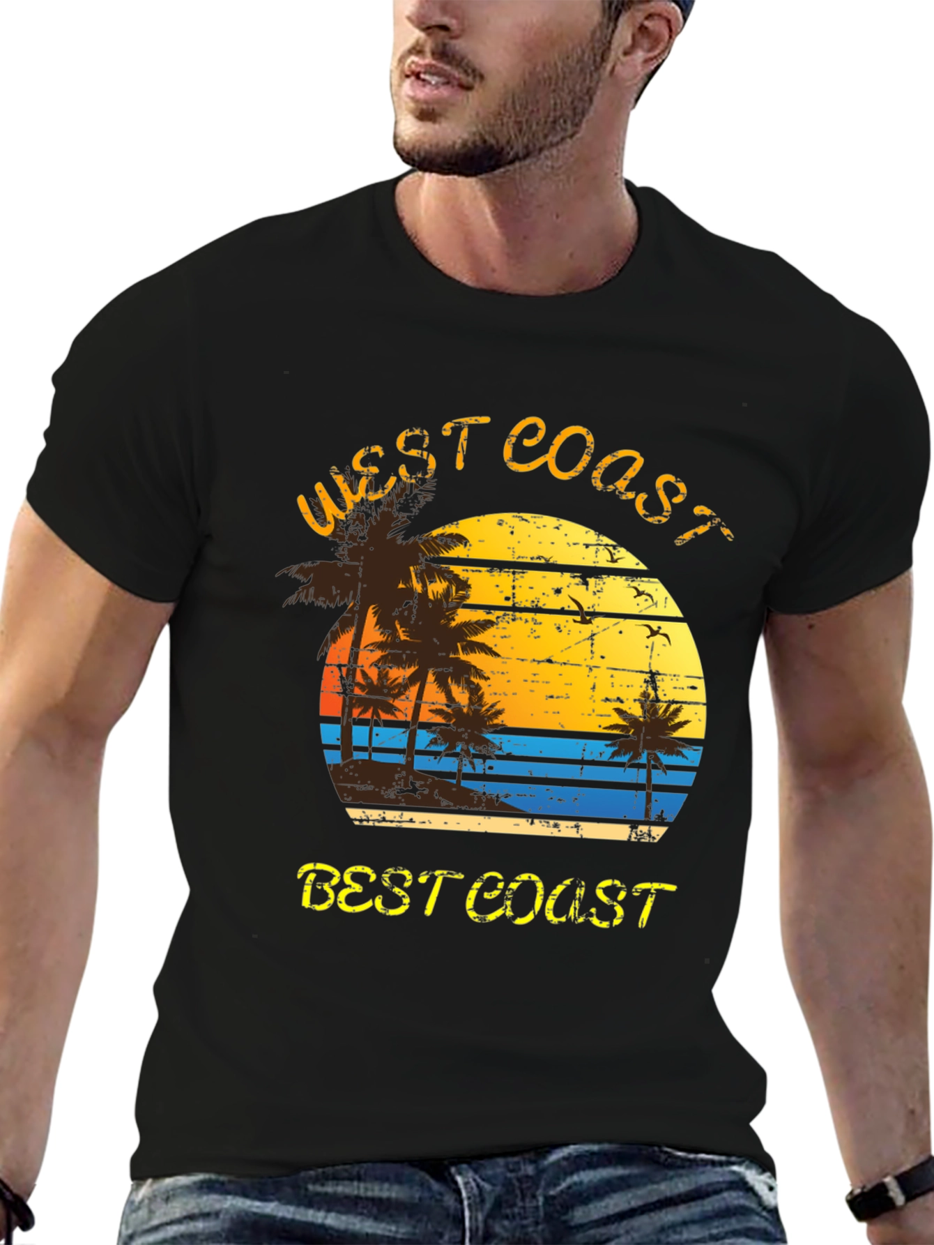 Black West Coast Best Coast Graphic Tee view 6