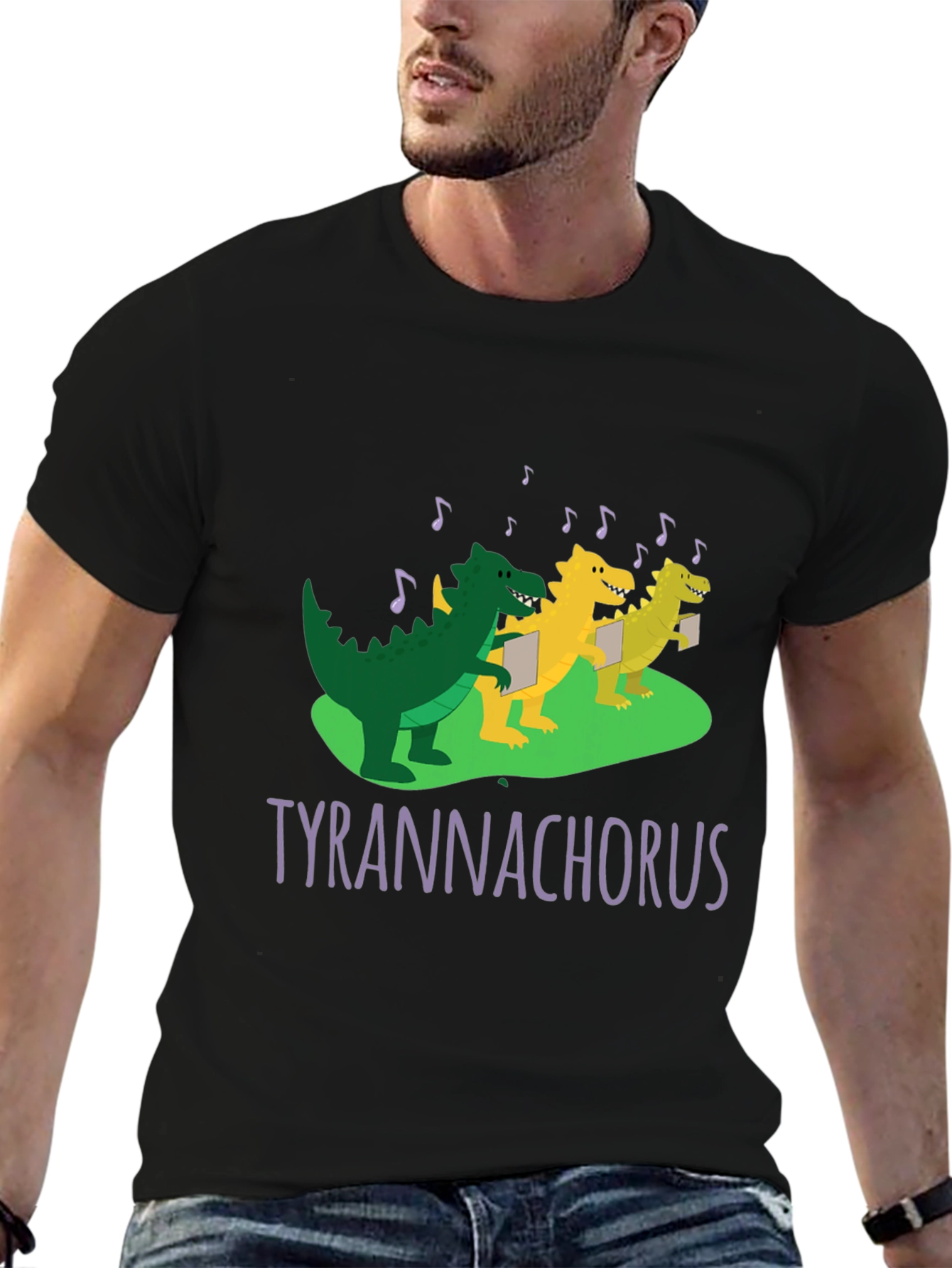 Black Tyrannachorus T-Shirt: Dinosaur Choir Tee view 6
