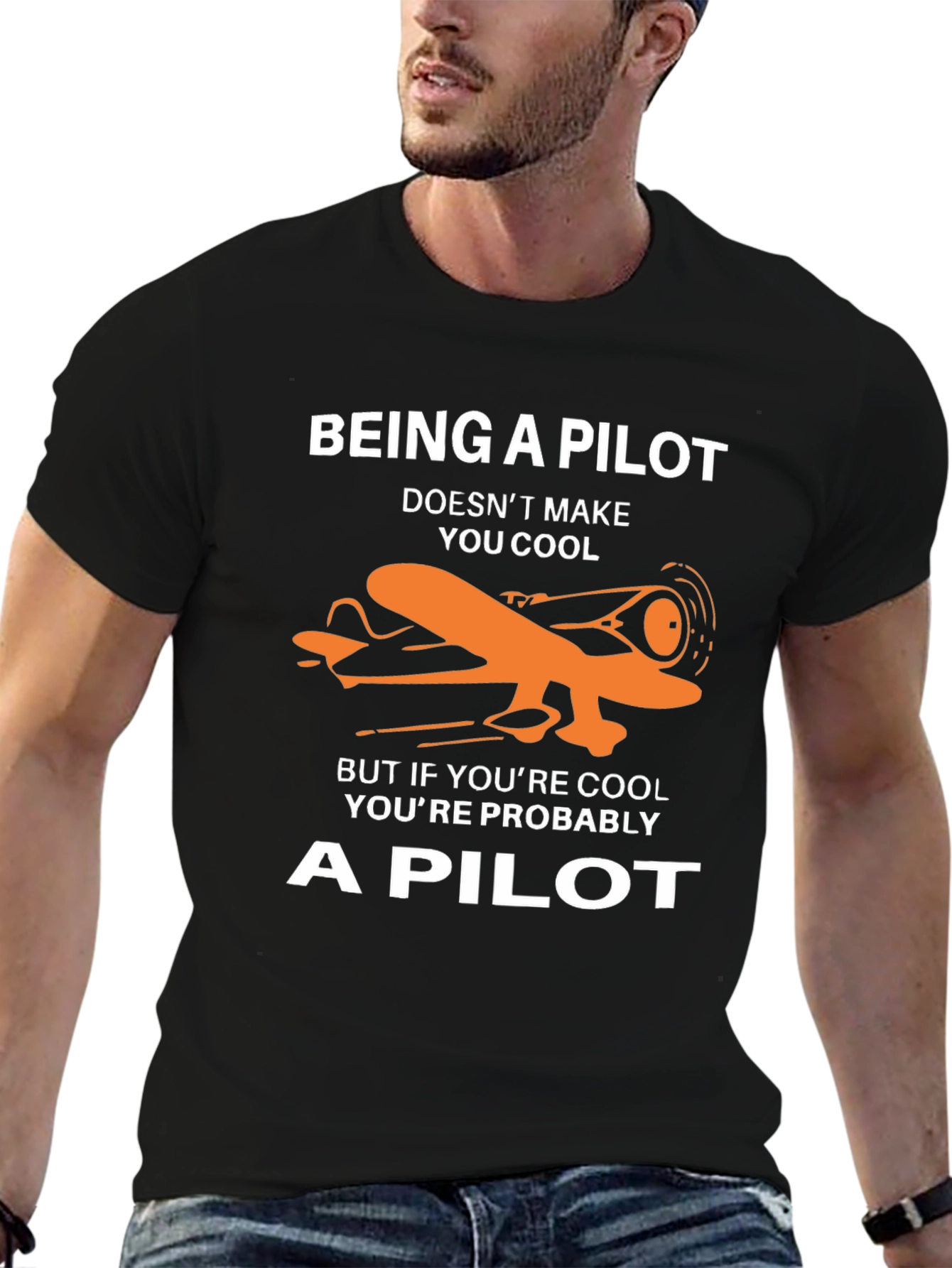 Black Cool Pilot T-Shirt - Pilot Humor Graphic Tee view 6