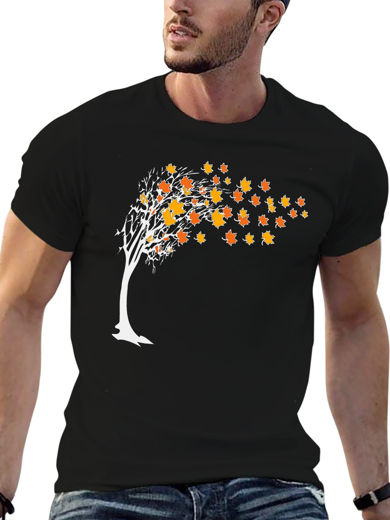 Black Autumn Tree Graphic Tee - Black view 6