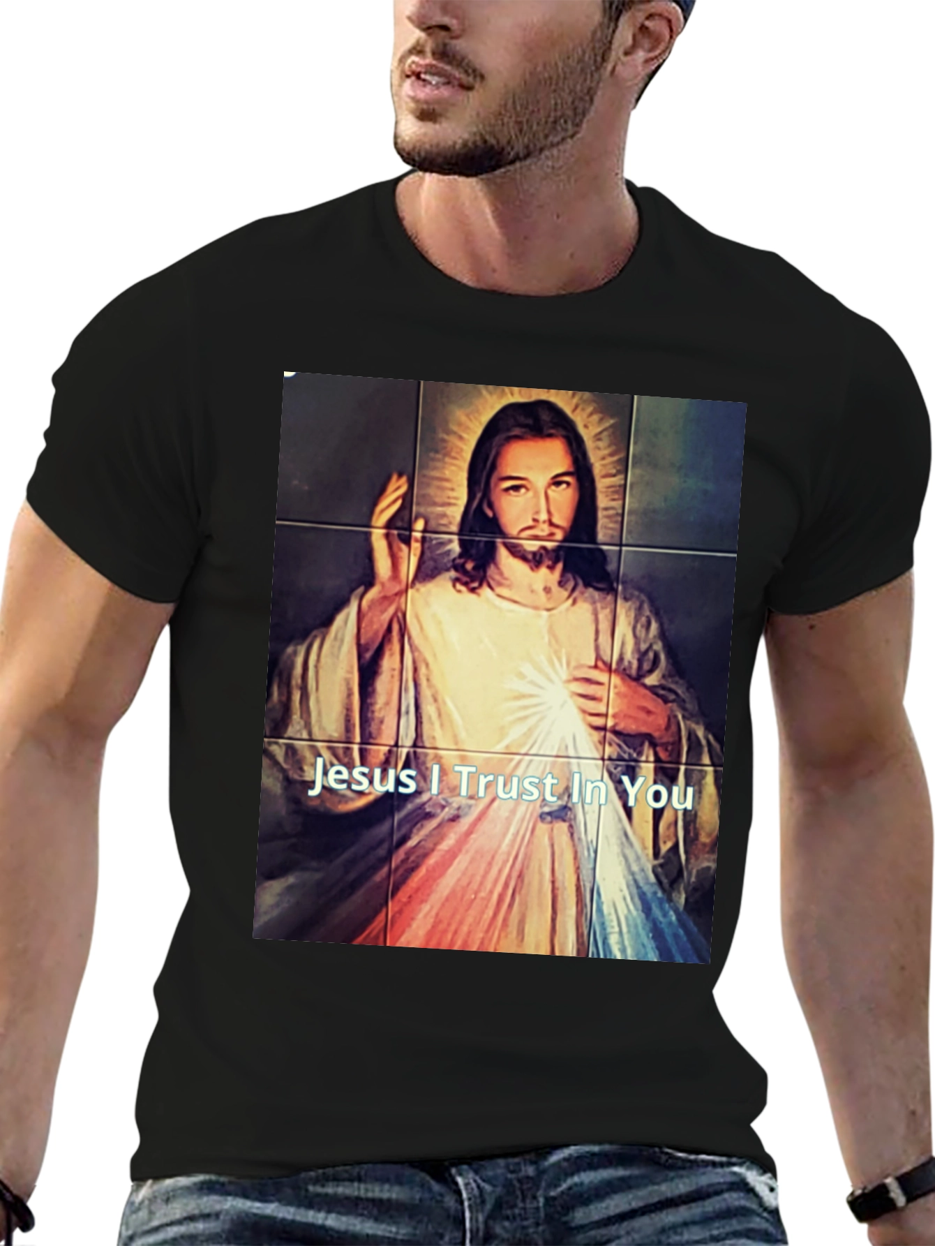 Black Jesus I Trust In You Graphic T-Shirt view 6