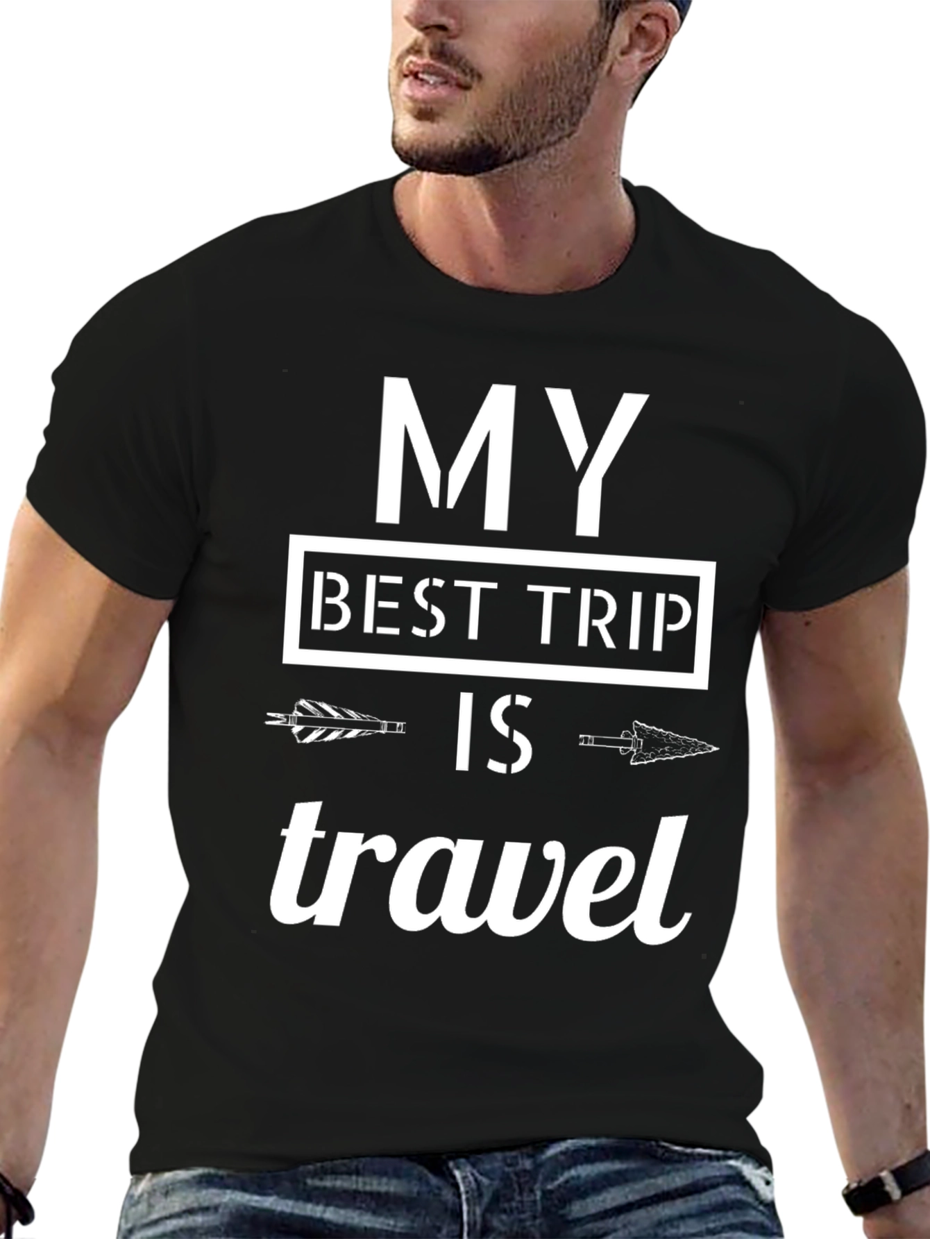 Black My Best Trip is Travel T-Shirt - Adventure Tee view 6