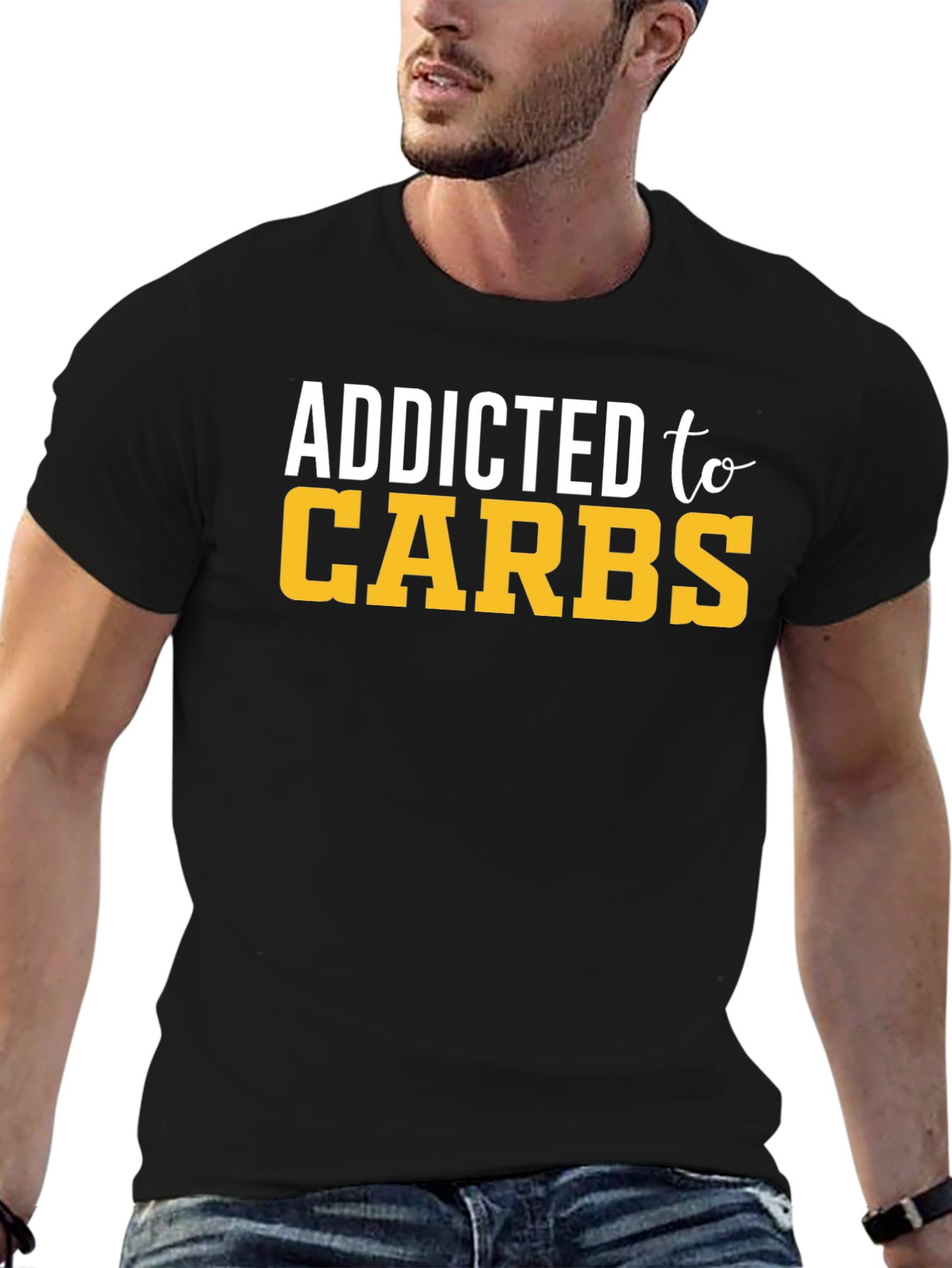 Black Addicted to Carbs Graphic T-Shirt view 6