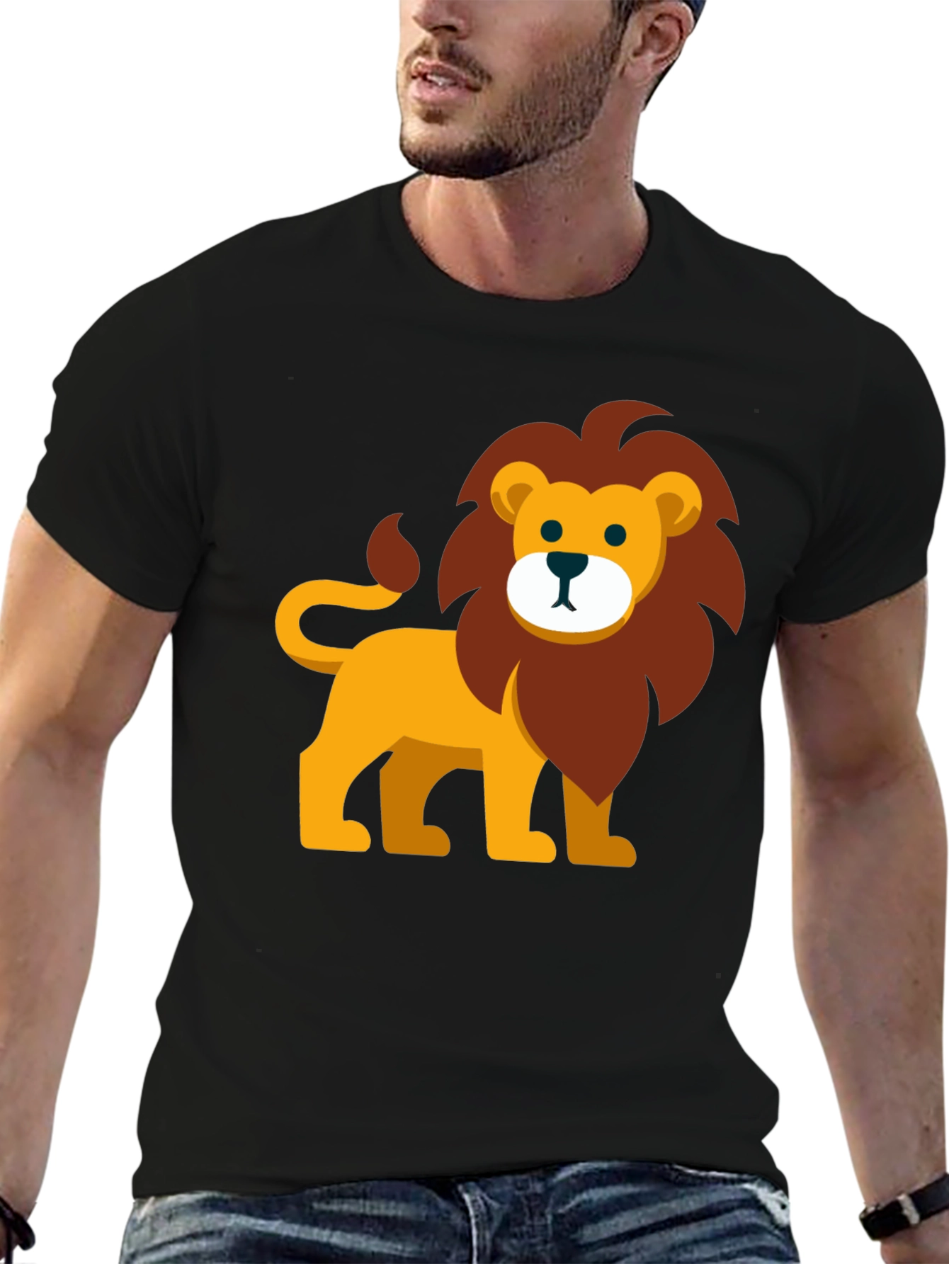 Black Lion Graphic Tee - Fun Animal Print view 6