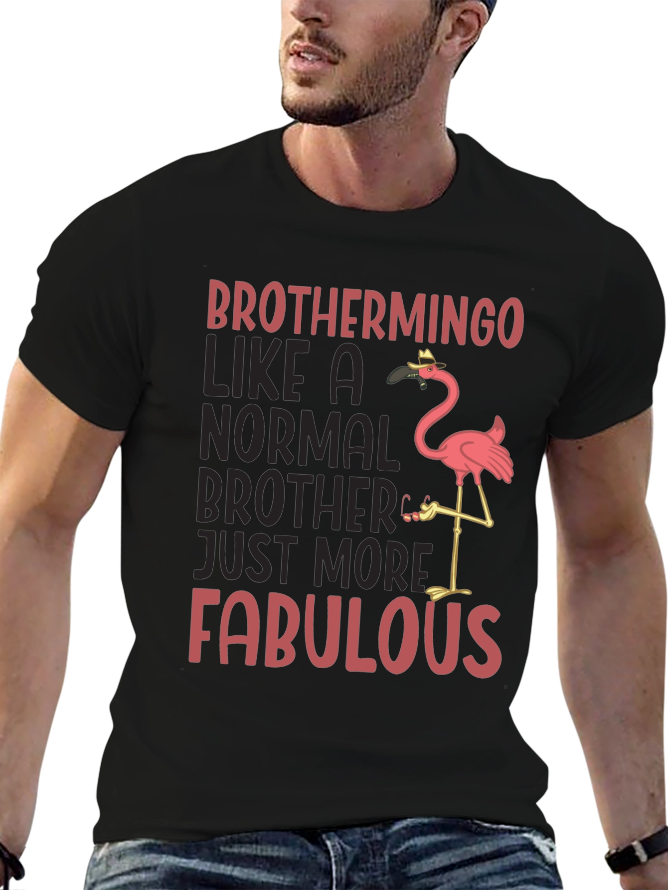 Black Brothermingo Fabulous Flamingo T-Shirt view 6