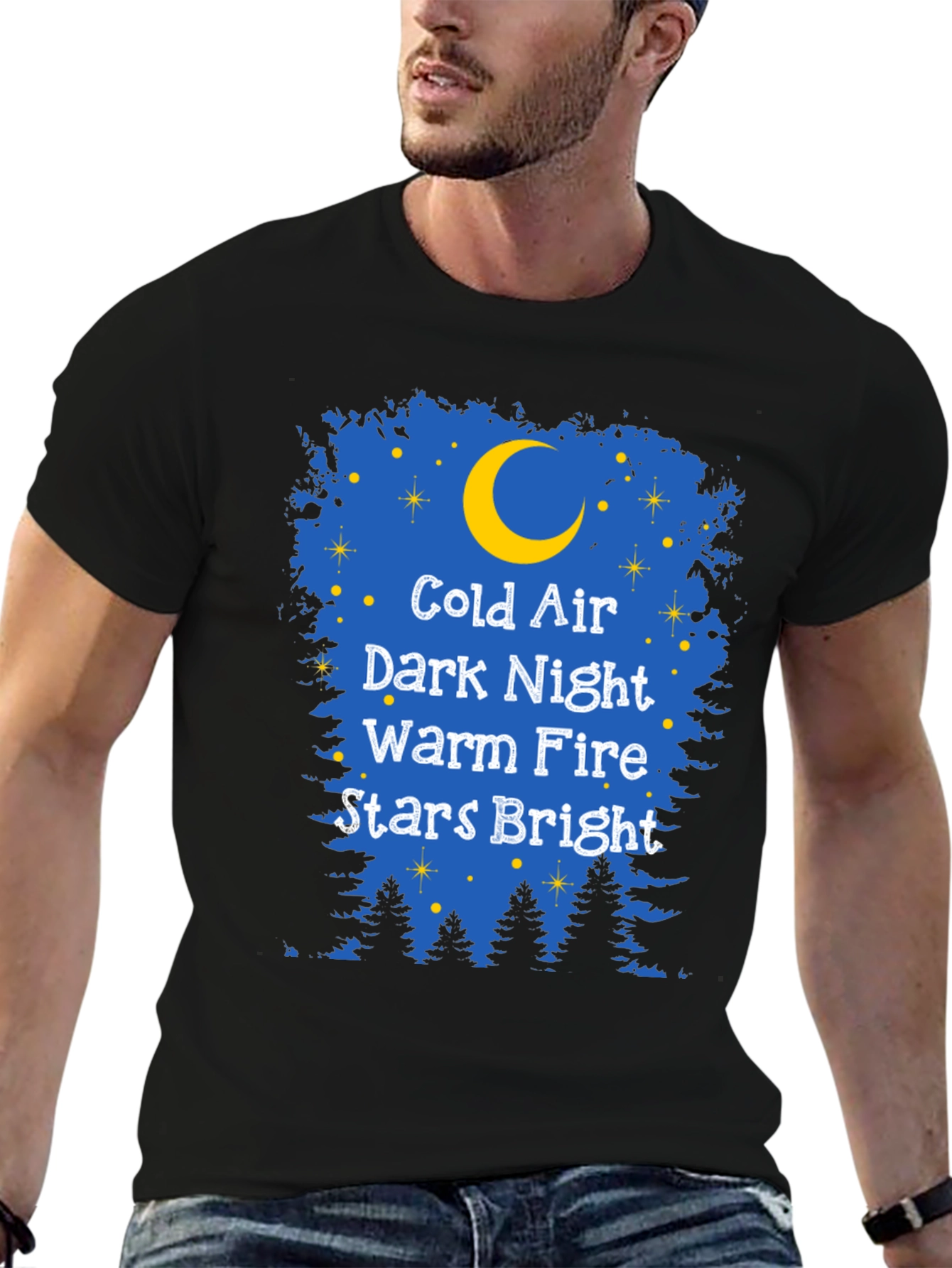 Black Cold Air Dark Night Graphic Tee view 6