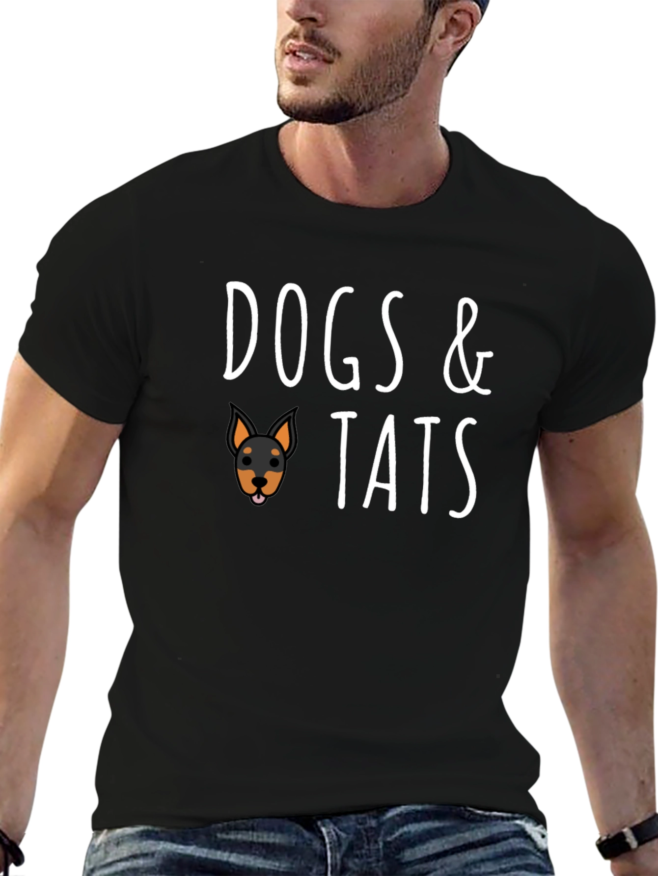 Black Dogs & Tats Black Graphic T-Shirt view 6