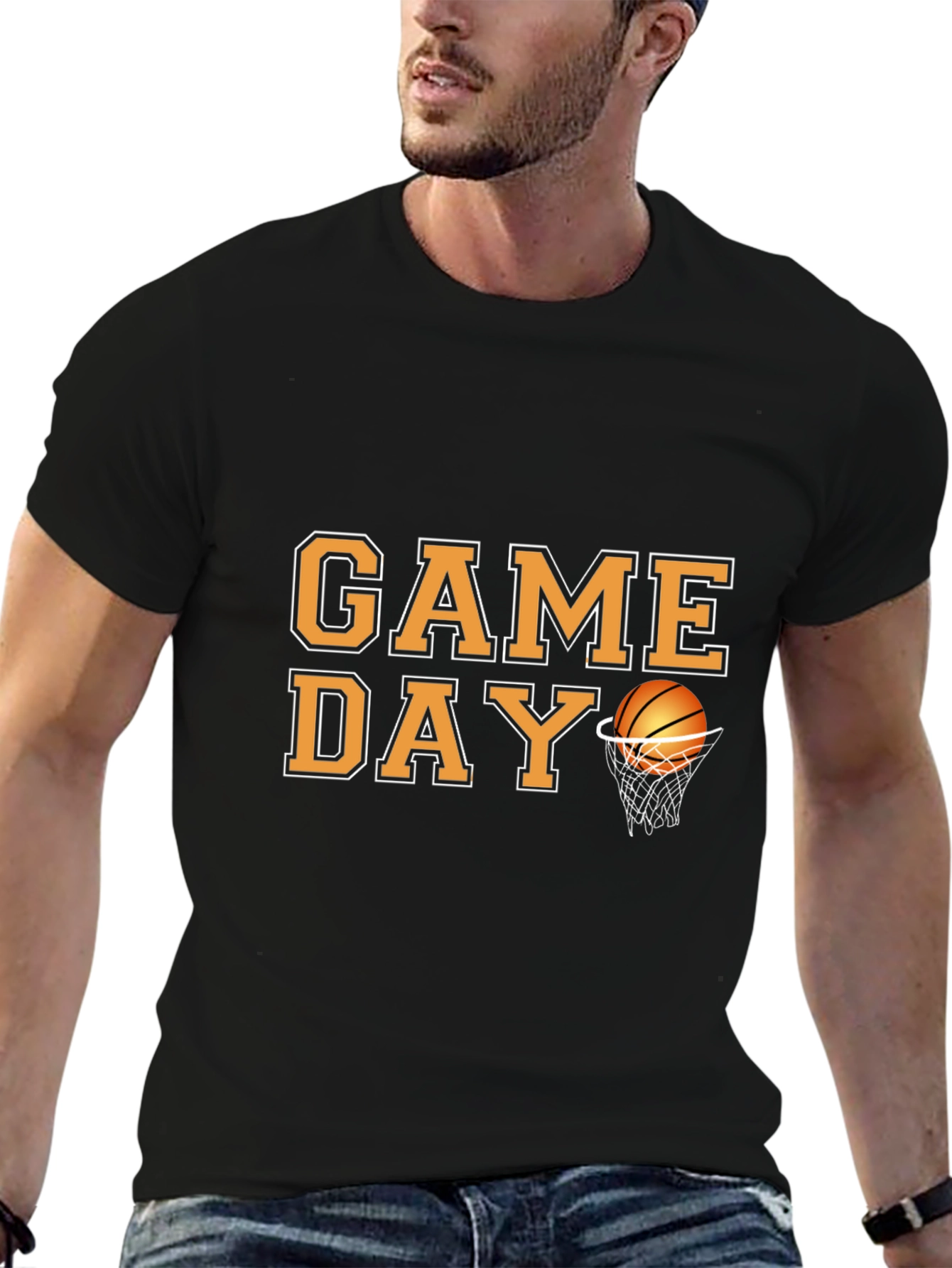 Black Game Day Basketball Graphic T-Shirt view 6