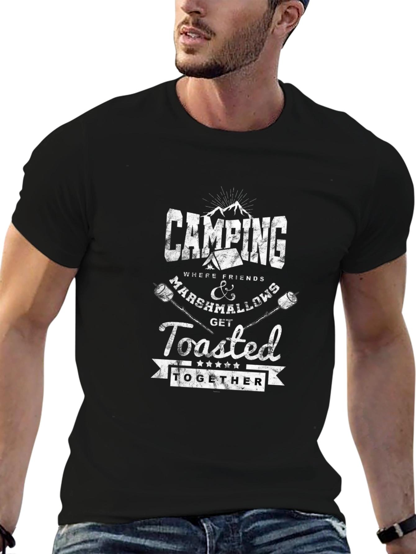 Camping Marshmallow Toasted Together Graphic T-Shirt - 6