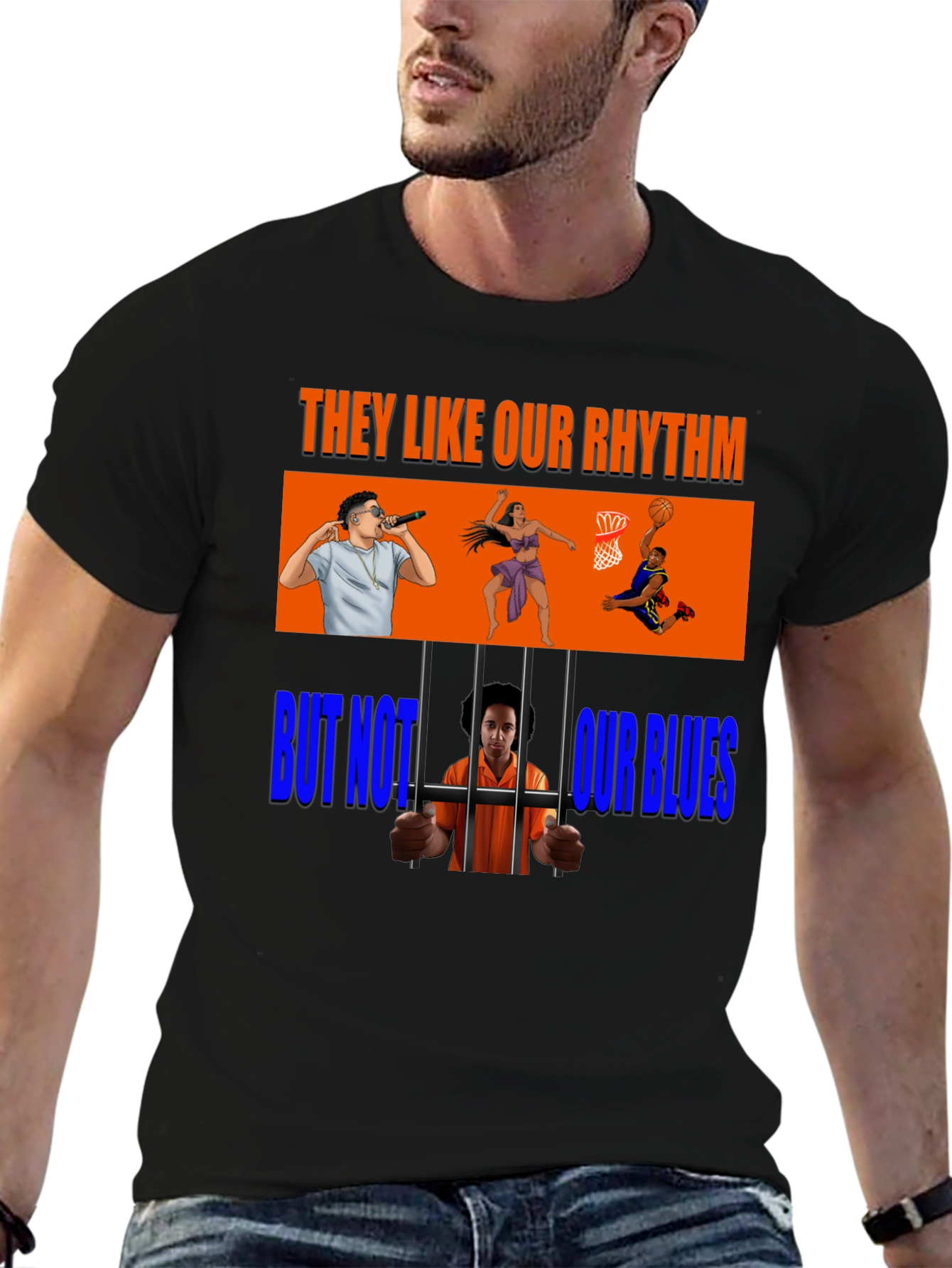 Black Rhythm and Blues Graphic T-Shirt view 6