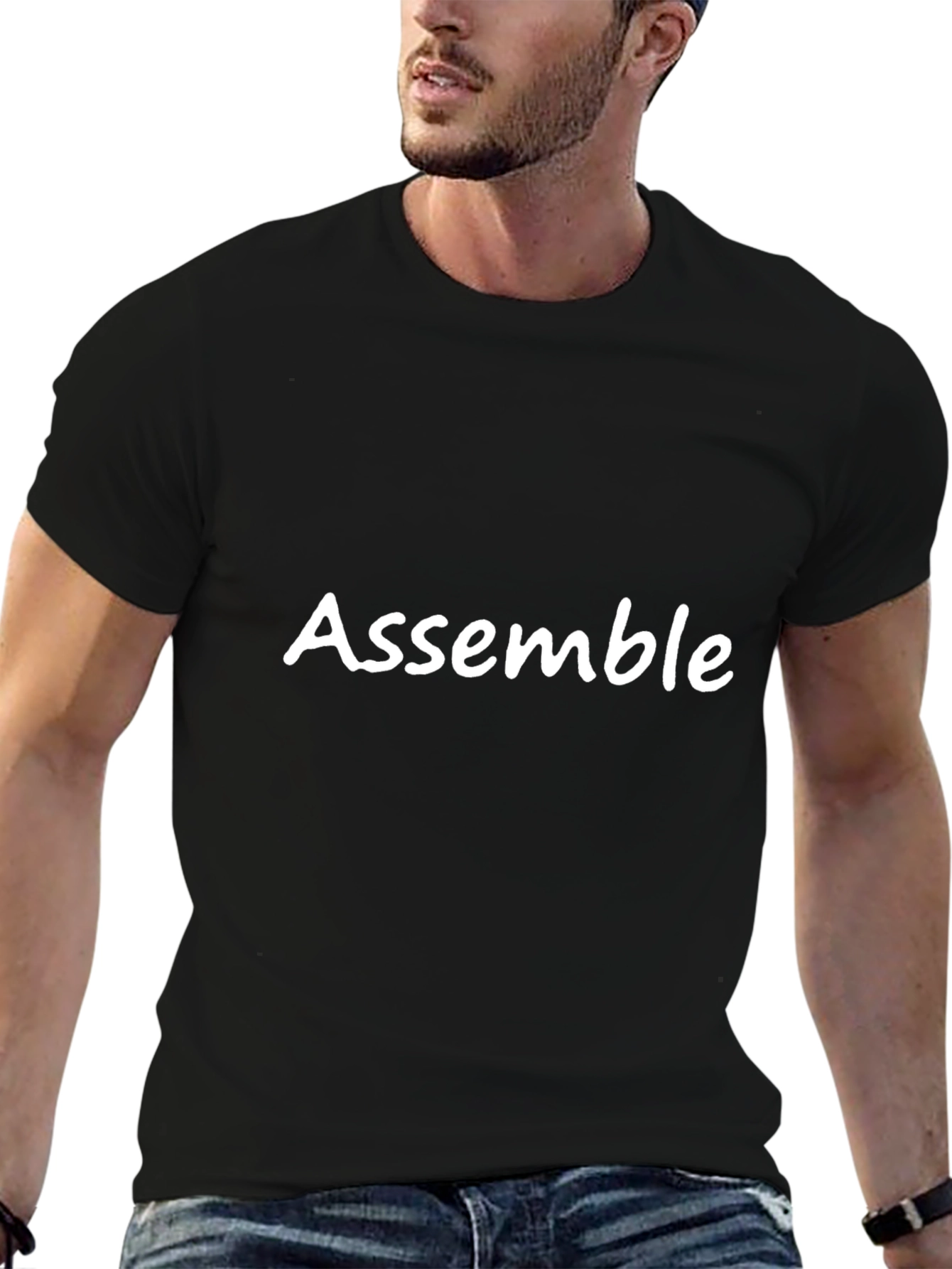 Black Assemble Black T-Shirt - Classic Comfort Fit view 6