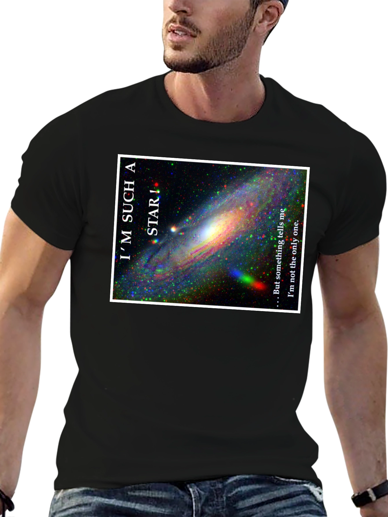 Black I'm Such a Star Galaxy Graphic T-Shirt view 6