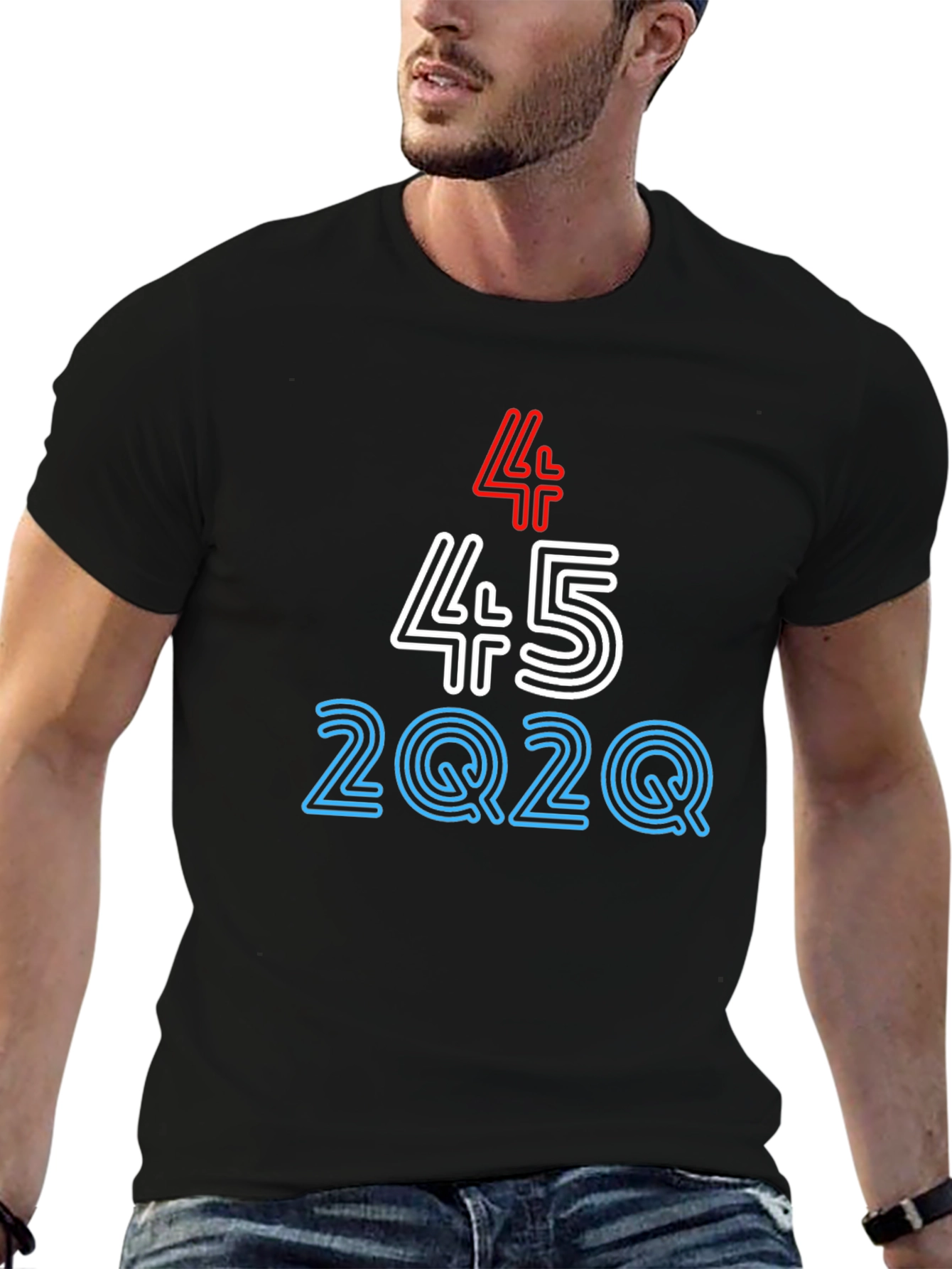 Black 45 2Q2Q Graphic Tee - Bold Statement T-Shirt view 6