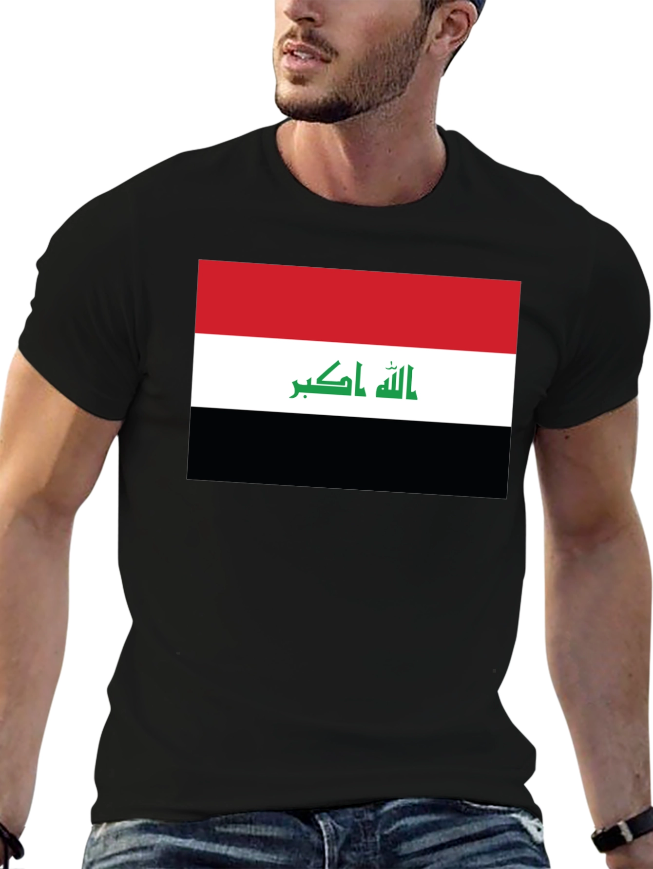 Black Iraq Flag T-Shirt - Show Your Pride view 6
