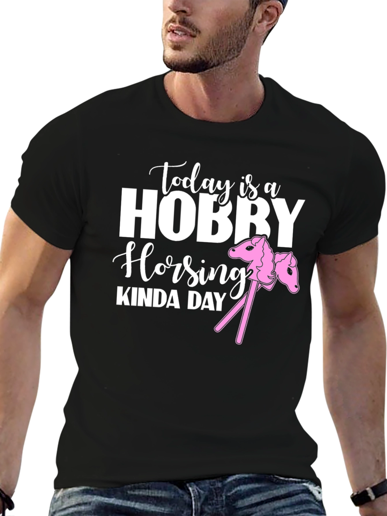 Black Hobby Horsing Kinda Day Graphic Tee view 6