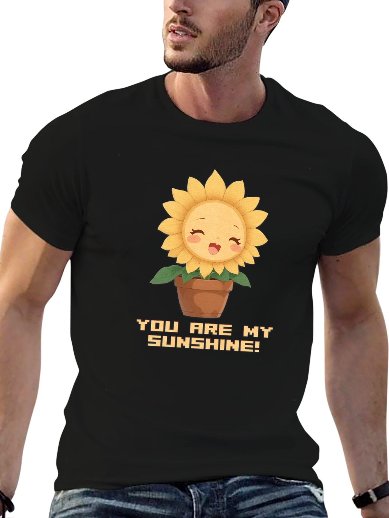 Black Cute Sunflower You Are My Sunshine Graphic T-Shirt view 6