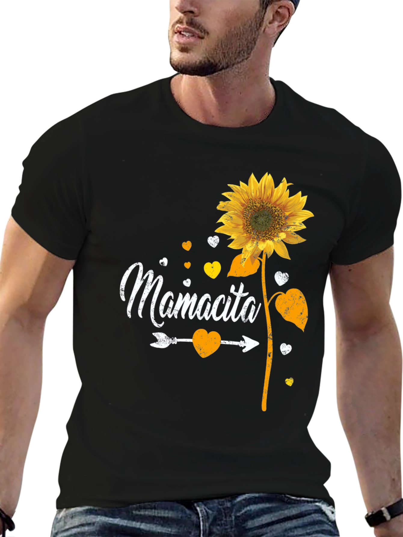 Black Mamcita Sunflower Graphic Tee - Cute & Casual view 6