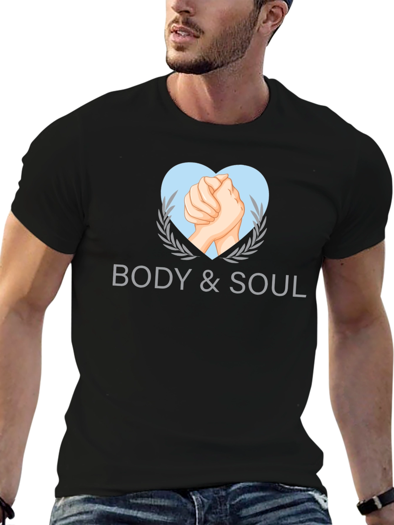Black Body & Soul Graphic Tee - Stylish Black T-Shirt view 6